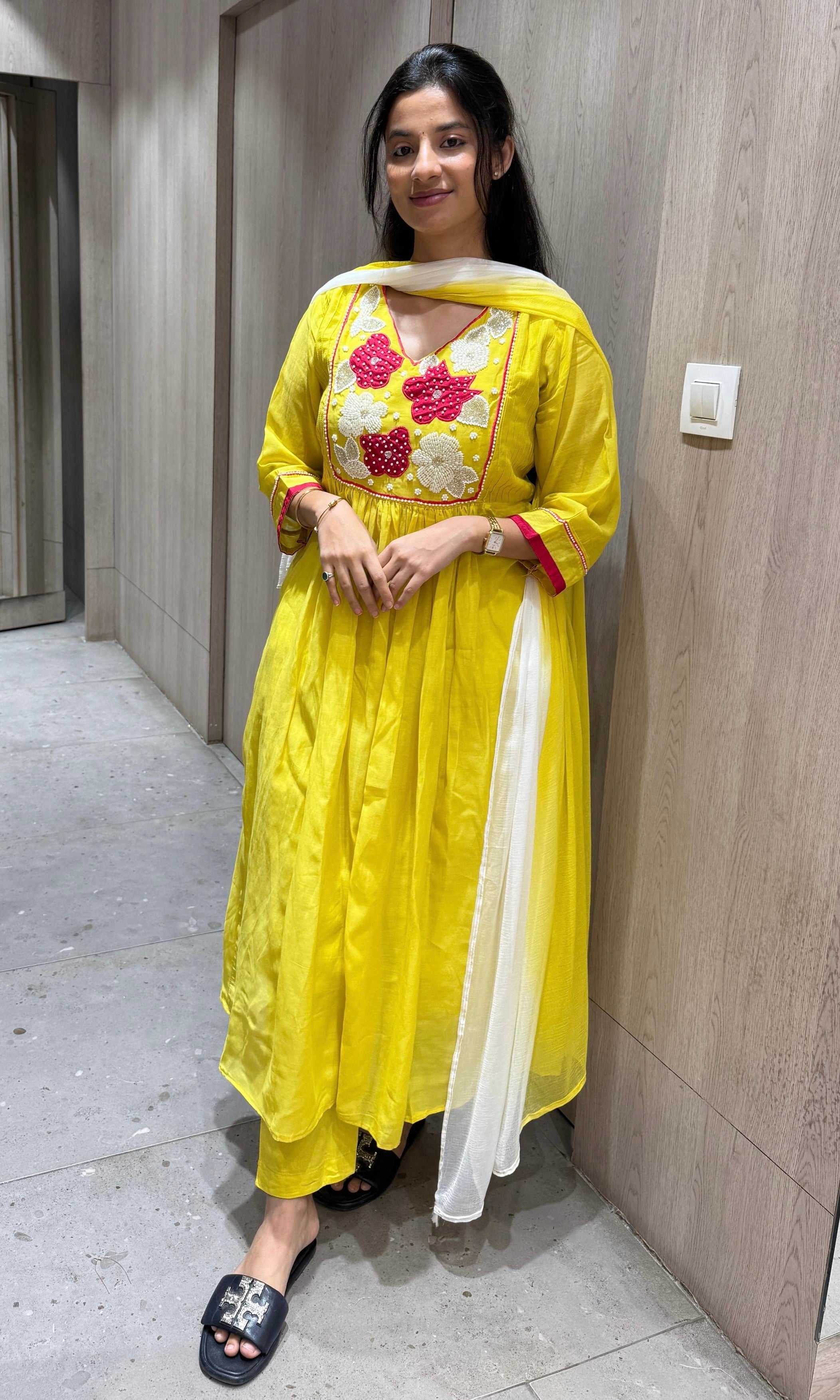 MUL-CHANDERI KURTA SETS