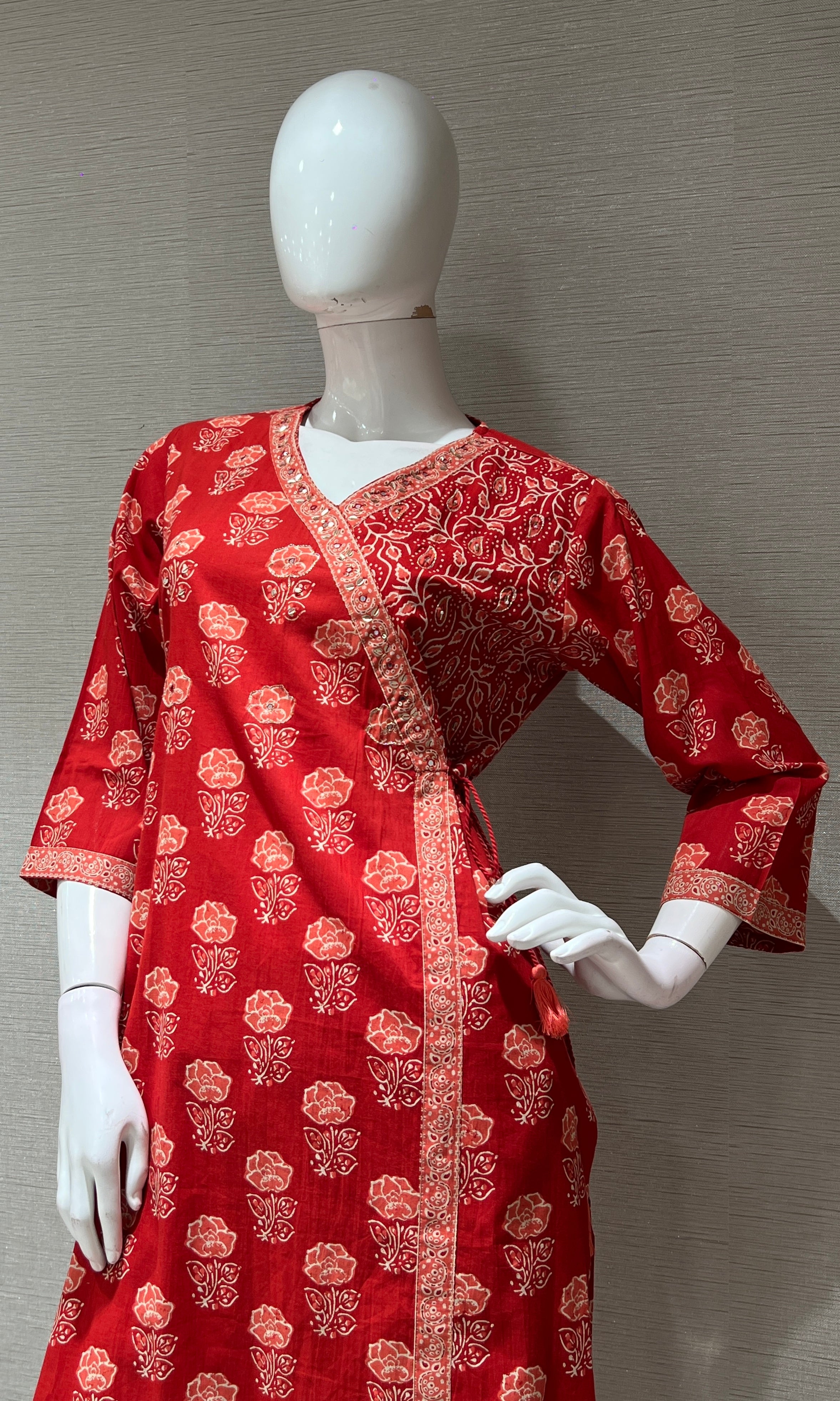 MAROON floral print kurta set