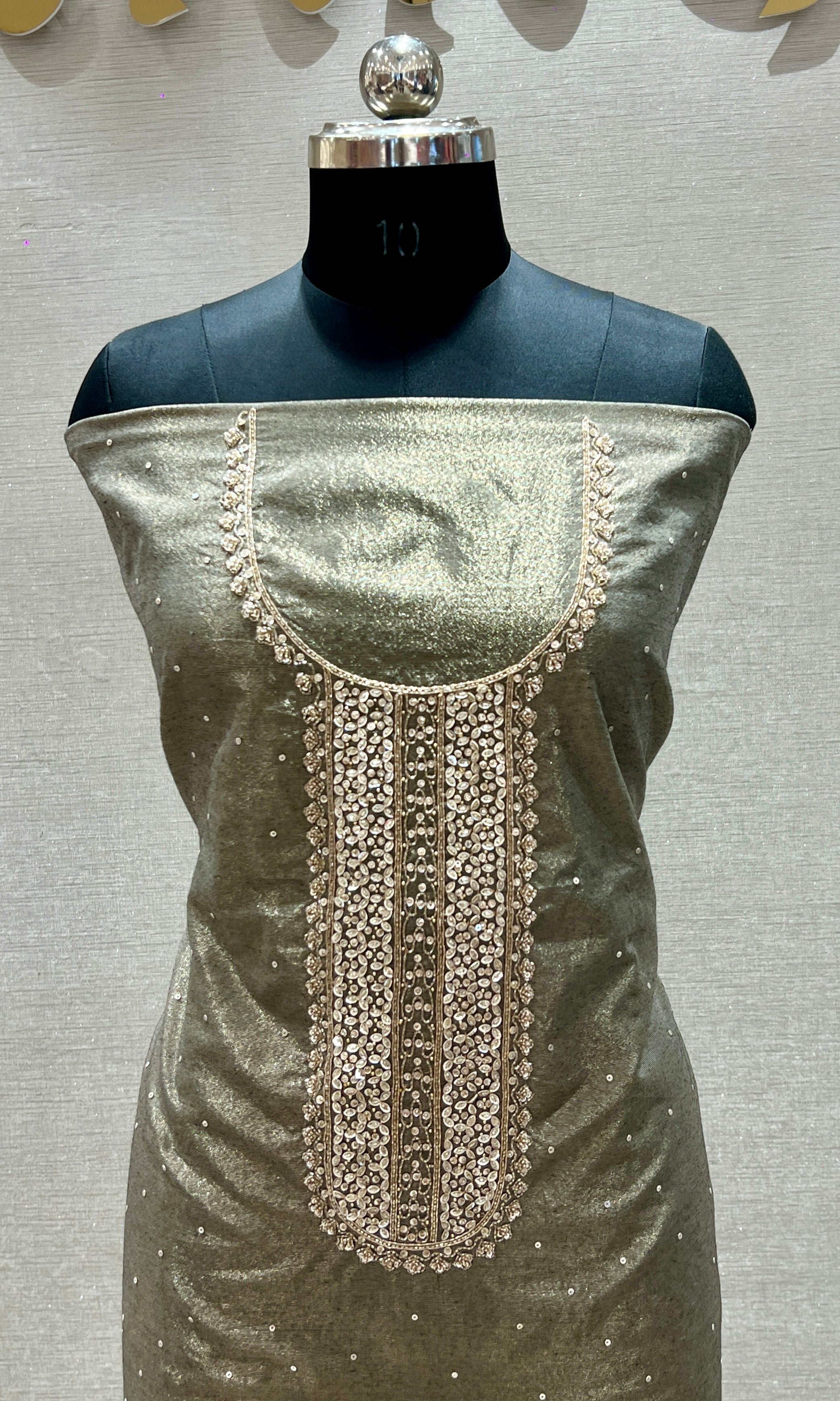 Chalk Grey Elegance Dress Material