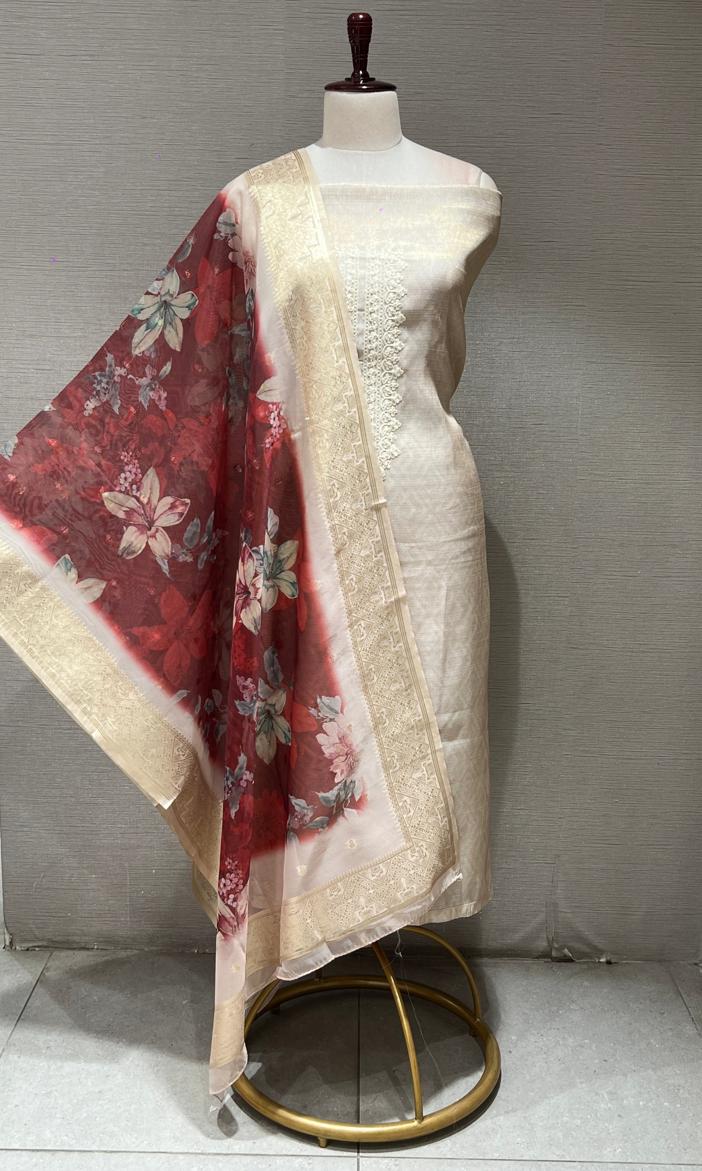 Ivory dress material