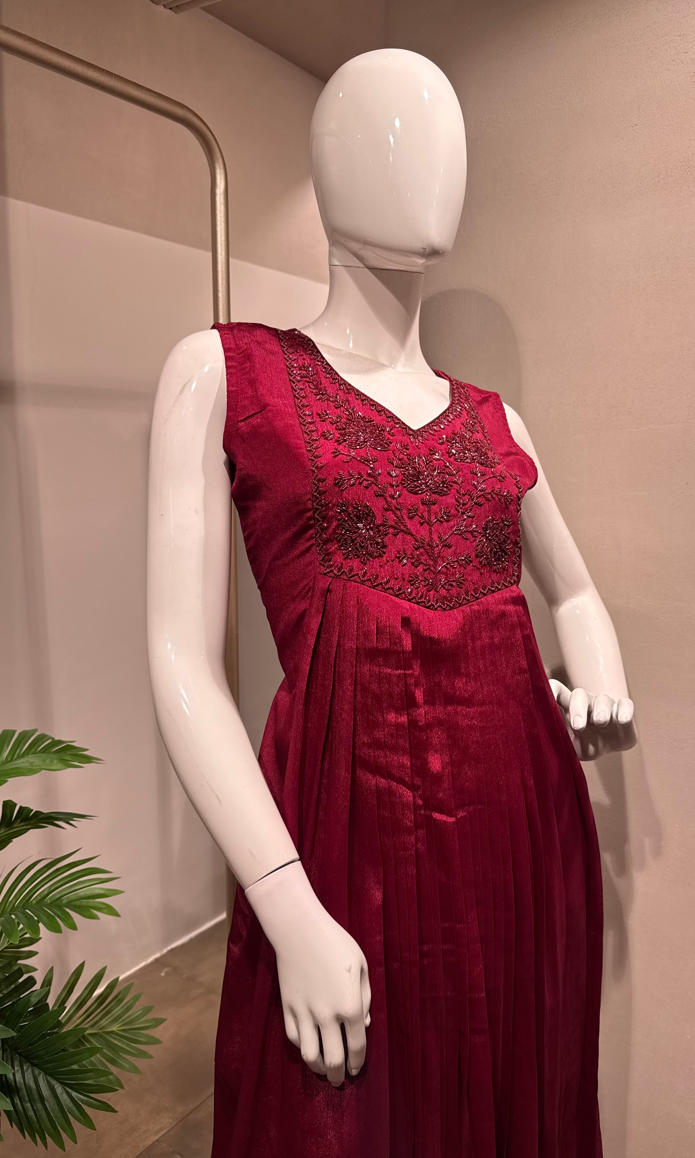 MAROON floral ethnic kurta set