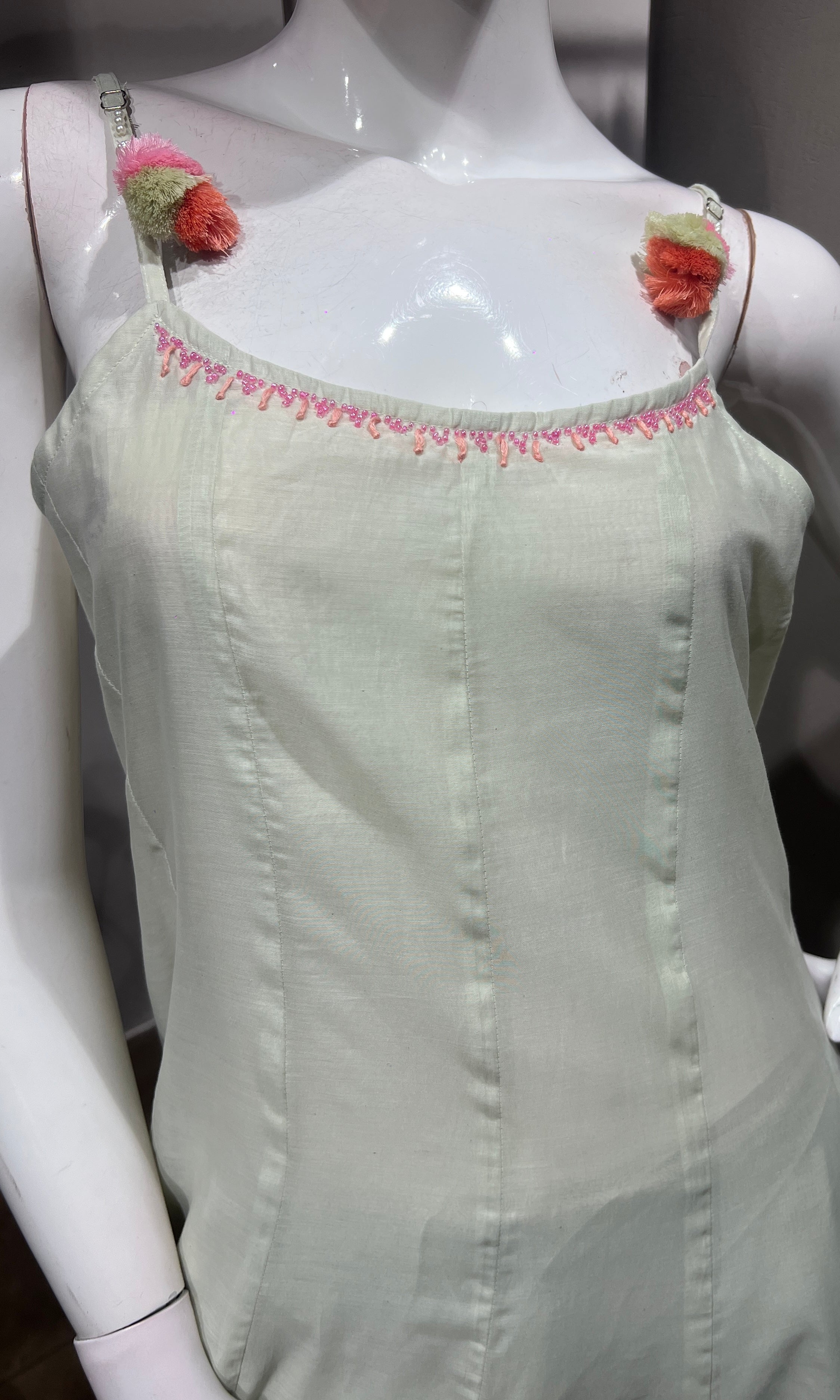 pista green tissue silk kurta set