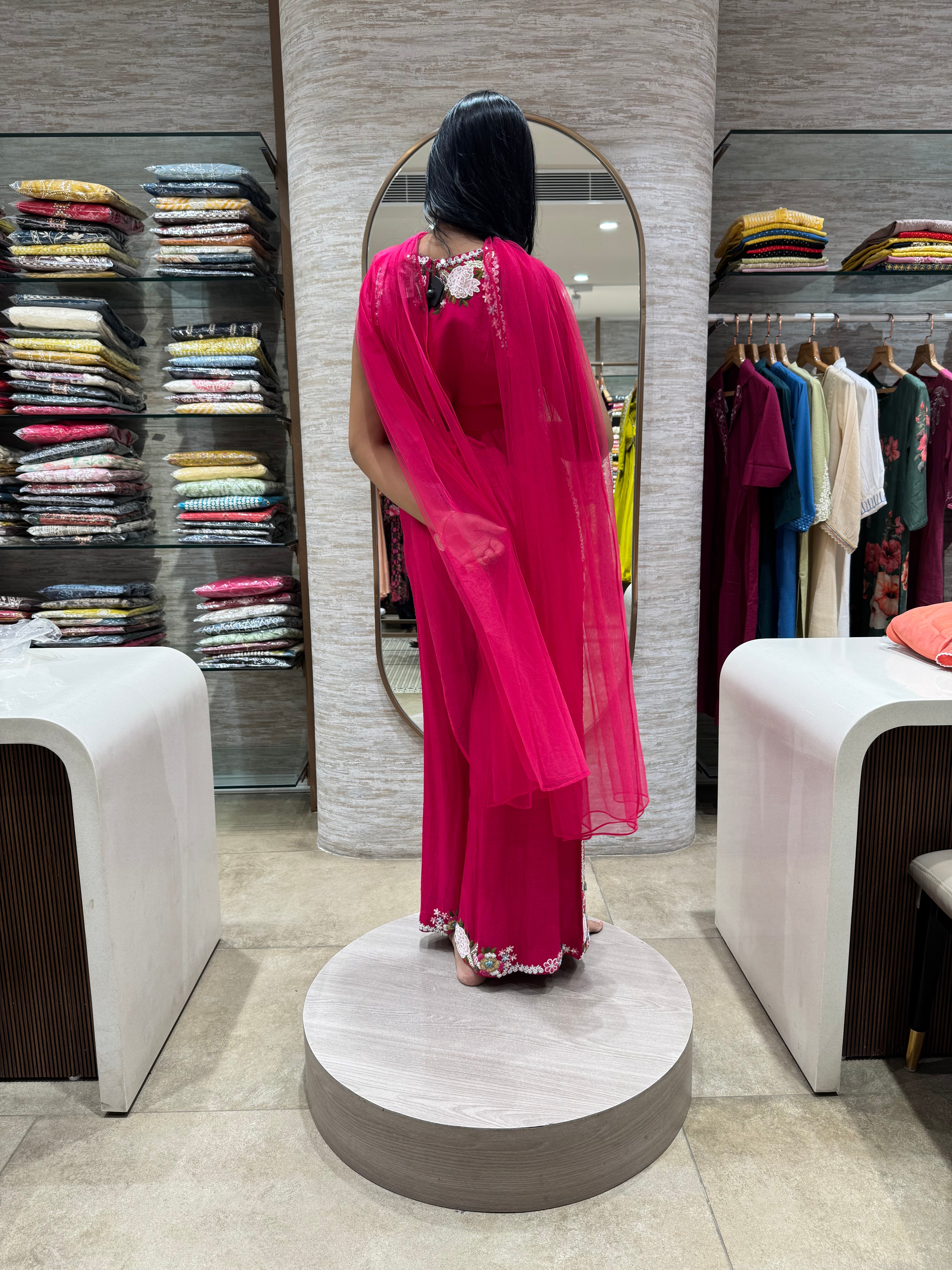 rani pink floral embroidery jumpsuit