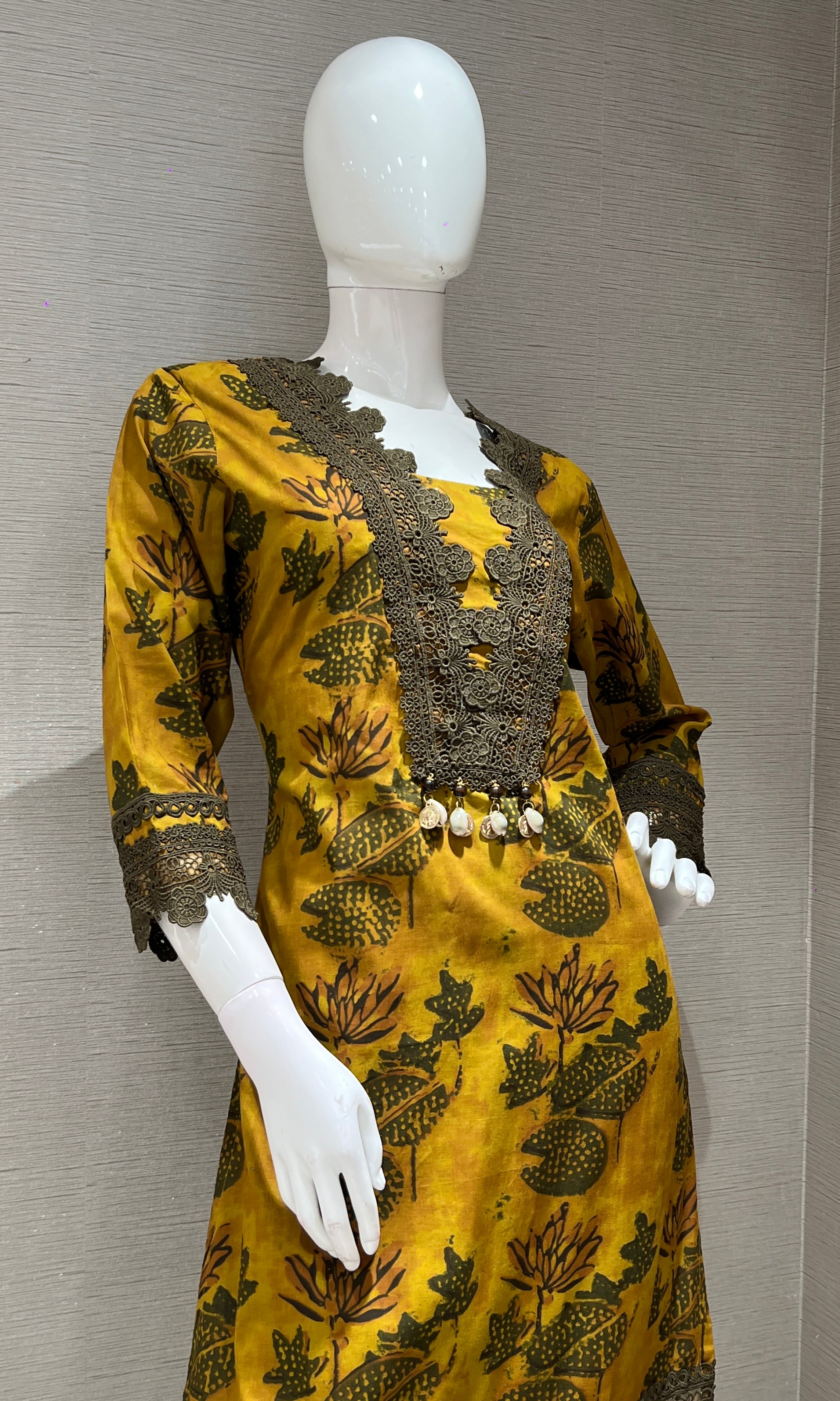 GREY floral printed ethnic KURTAS ET