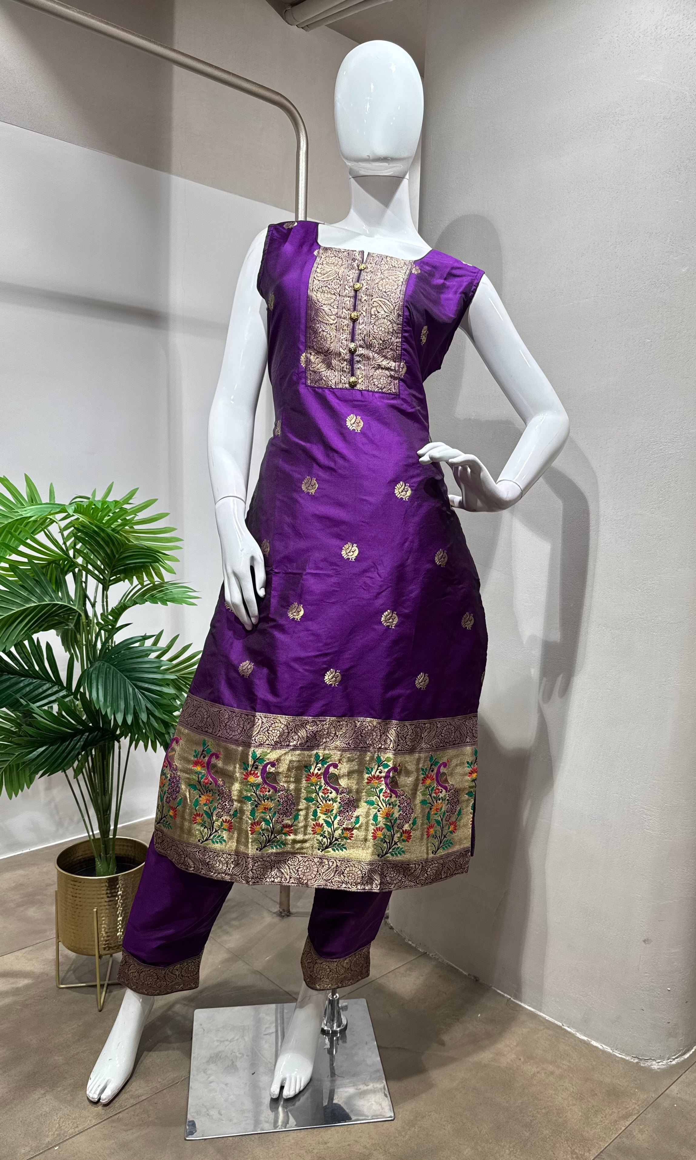 Royal PURPLE Banarasi Kurta Set