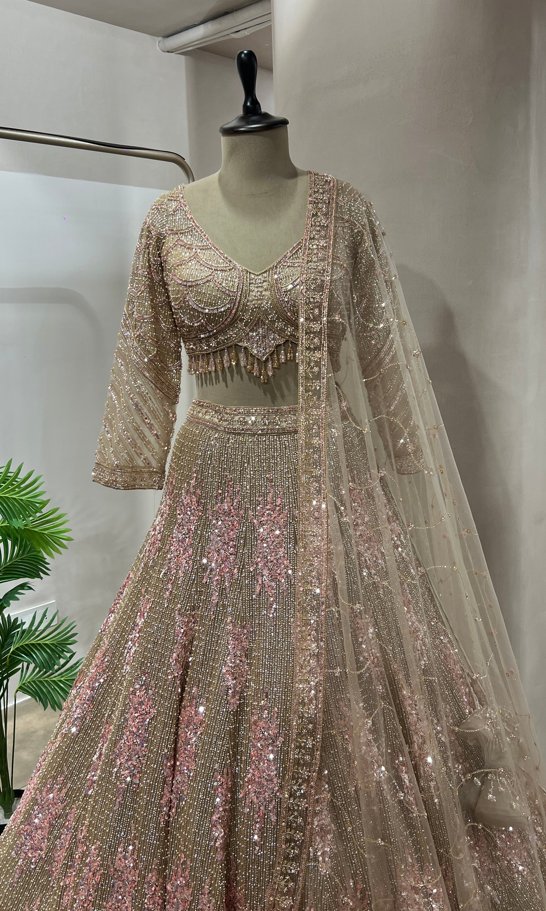 PINK INTRICATE EMBROIDERY LEHENGA