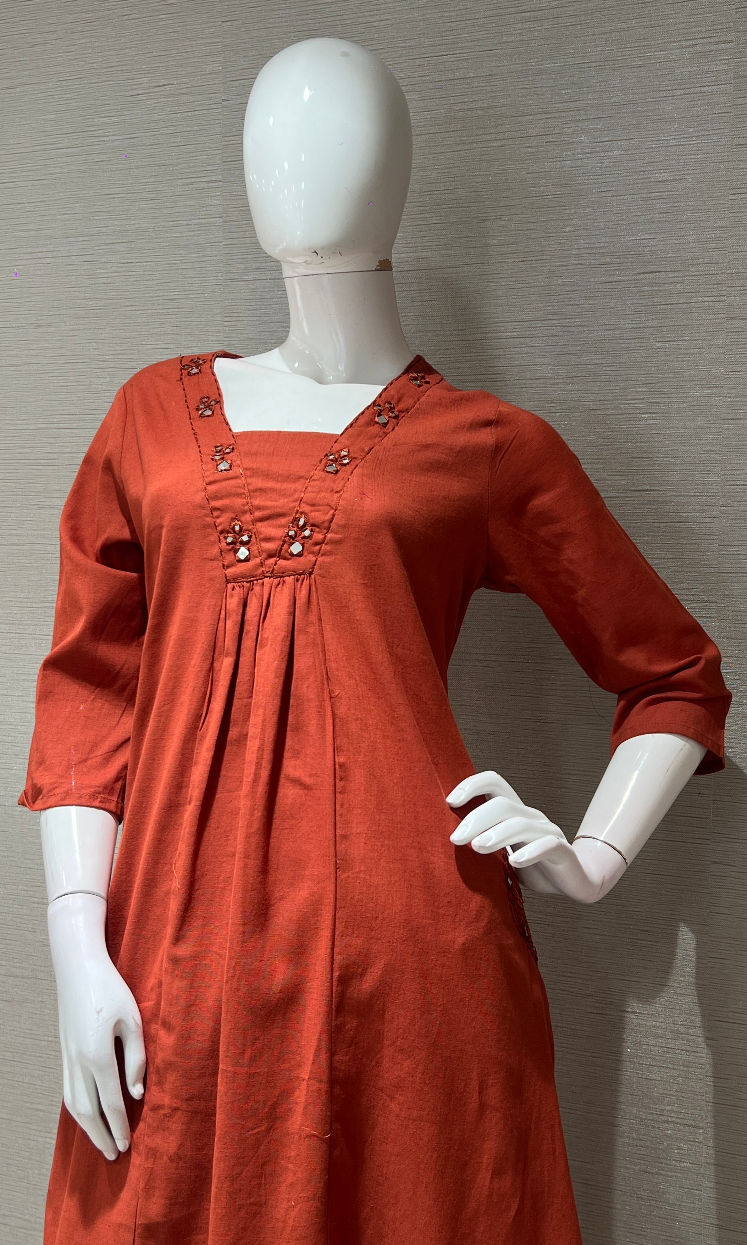Rust A LINE kurtI WITH PALAZZO BOTTOM
