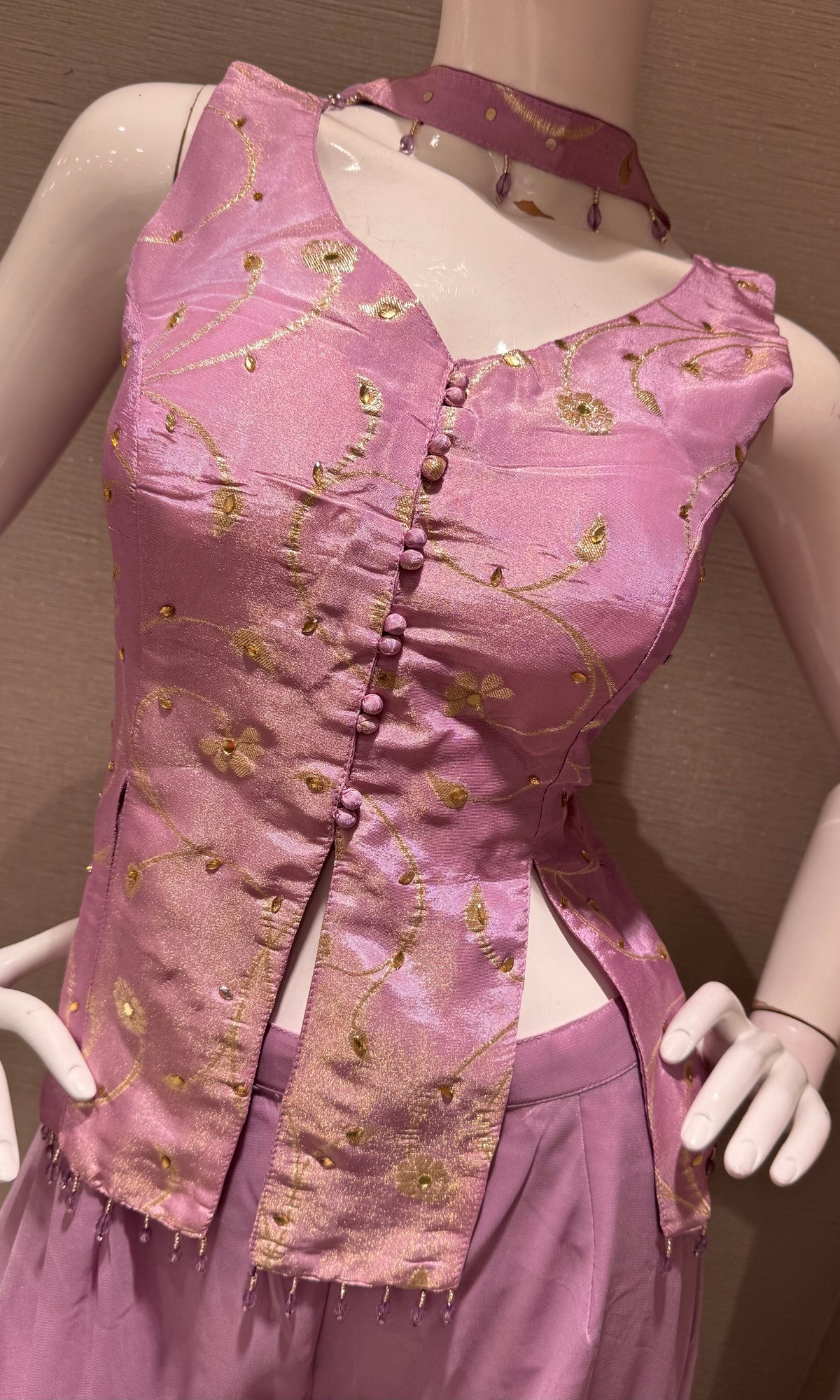 lavander Georgette PEPLUM PALAZZO SET
