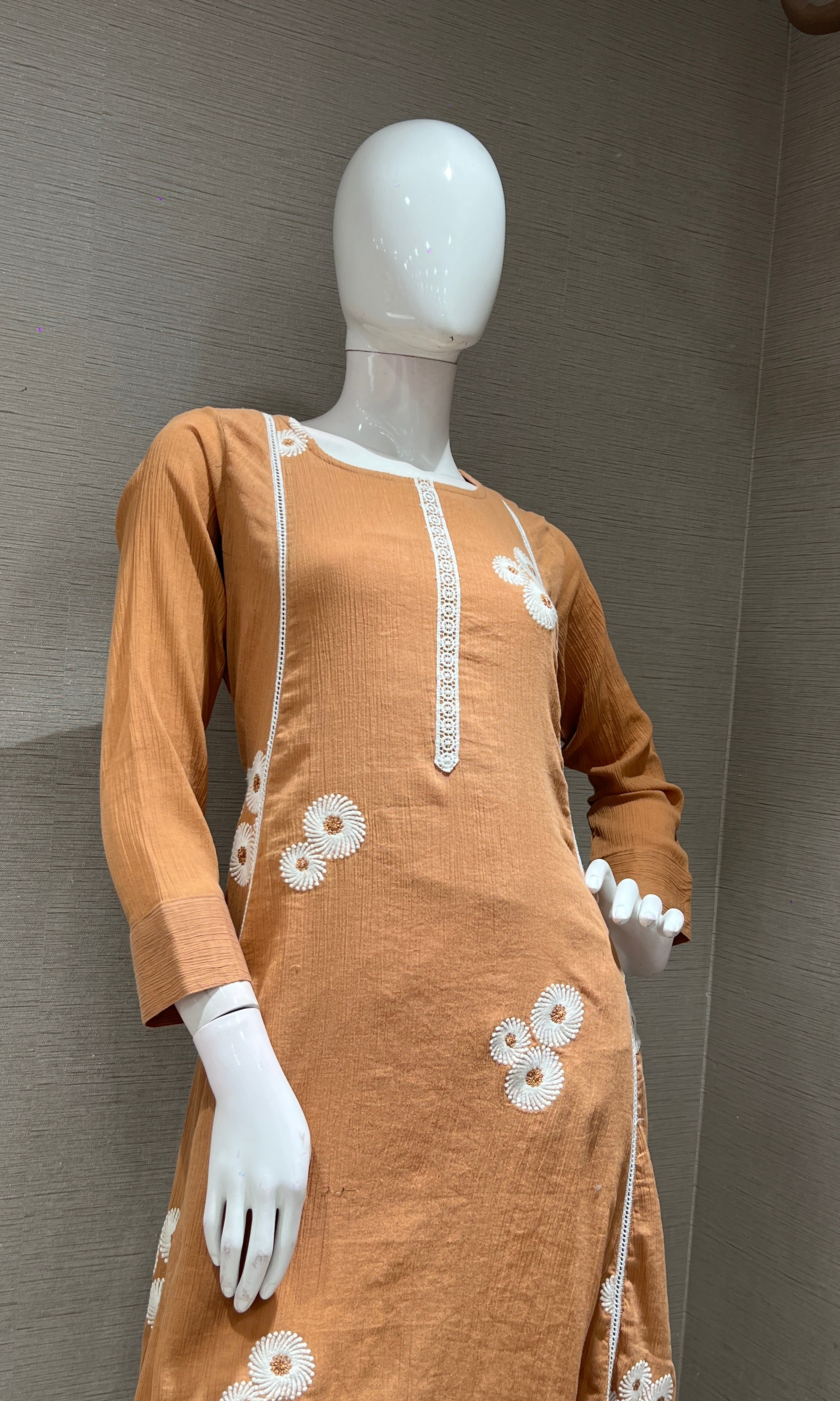 Rust FLORAL KURTI TOP