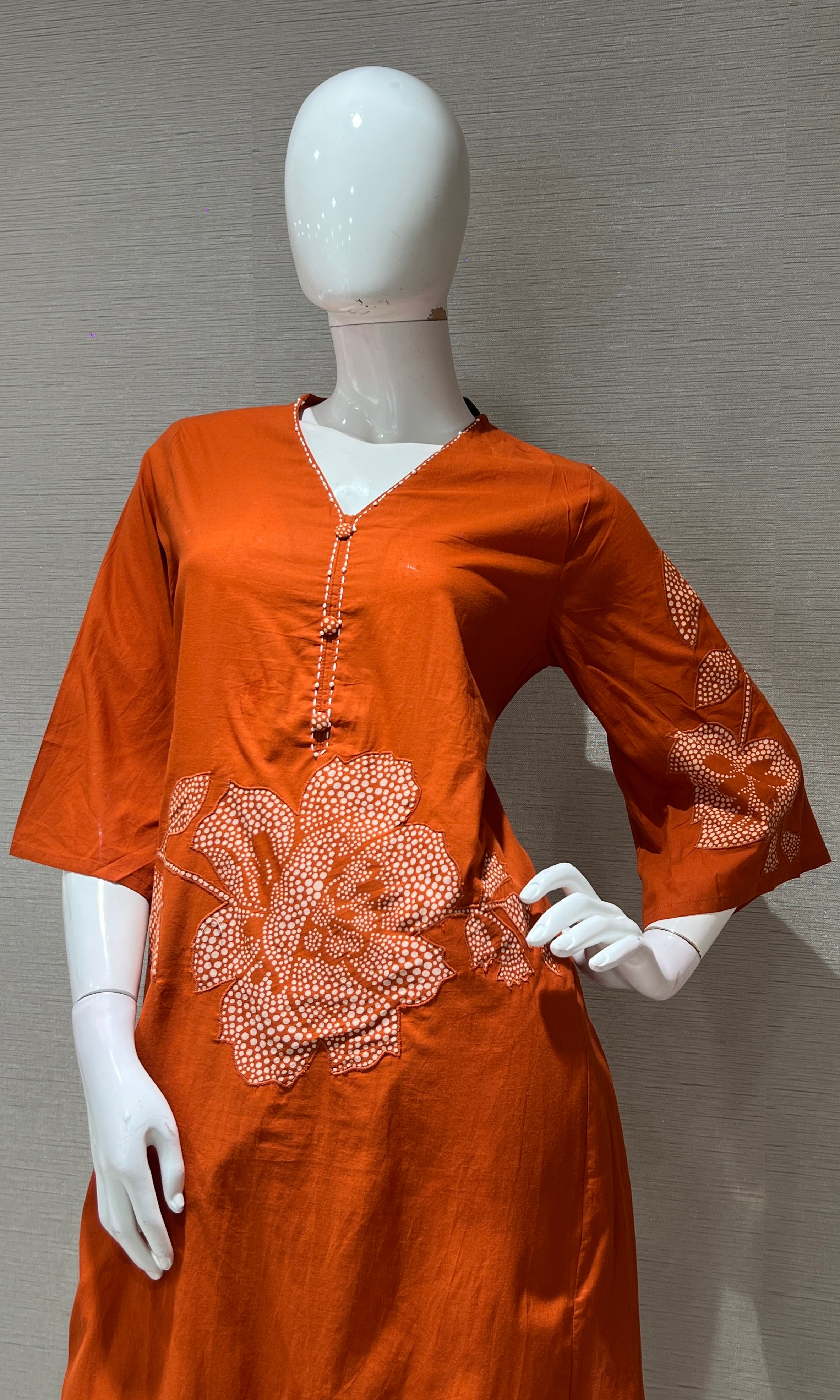Rust FLORAL EMBROIDERY kurta set