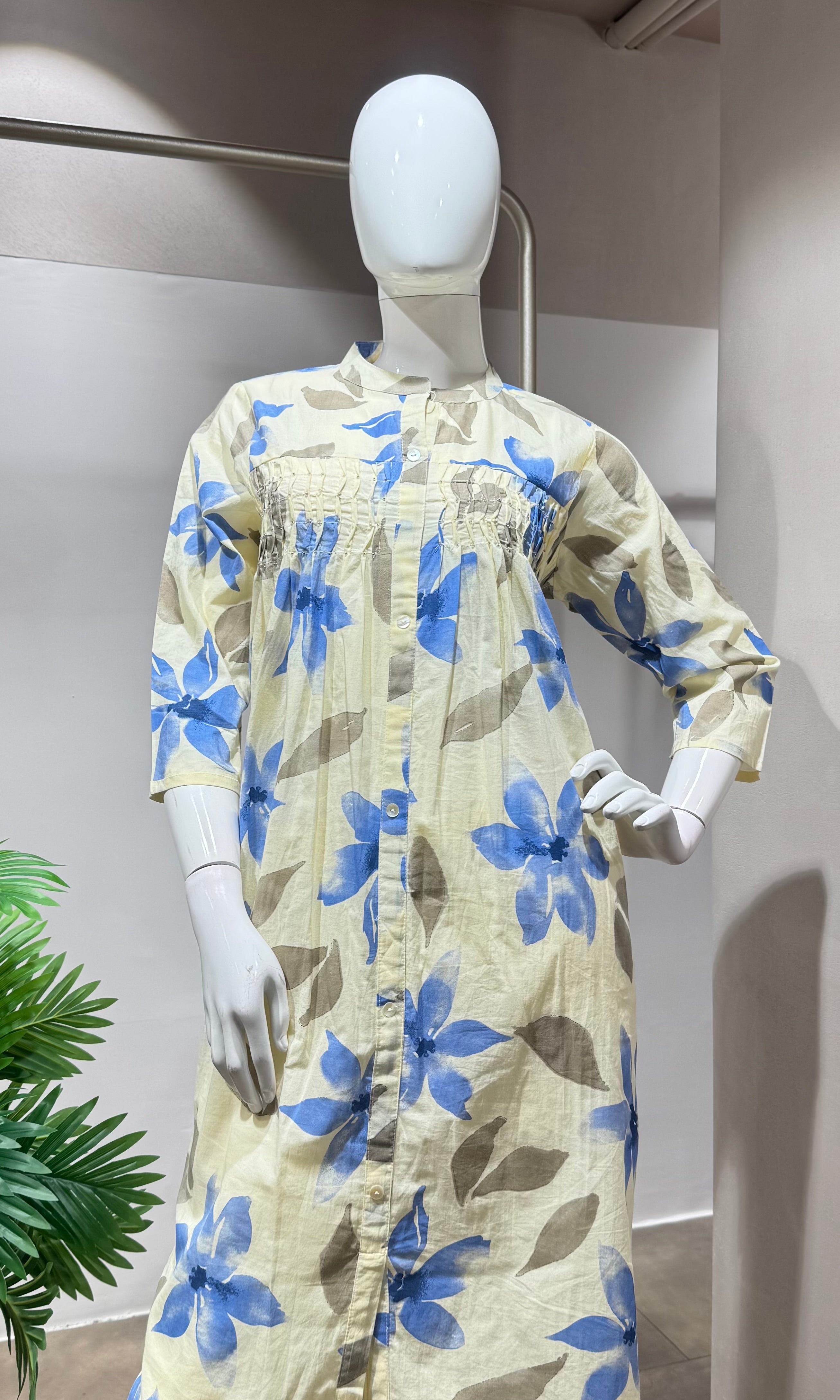 Blue floral spring summer kurta set