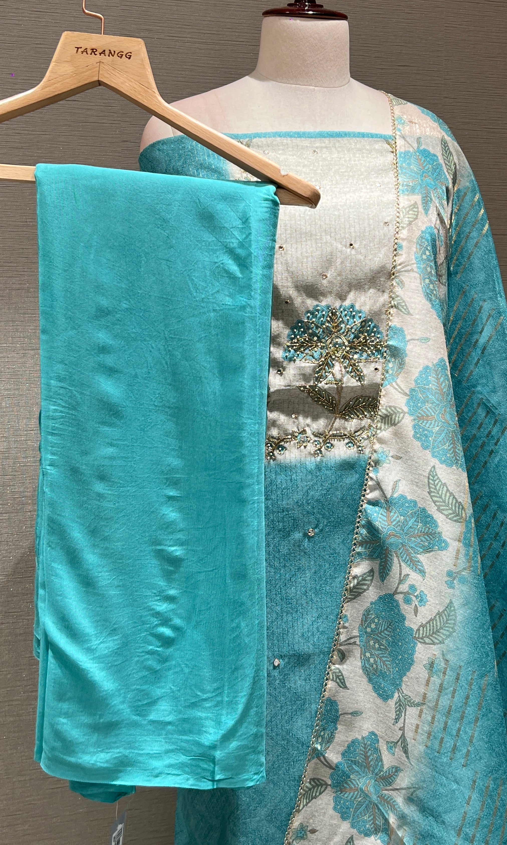 Blue dress material