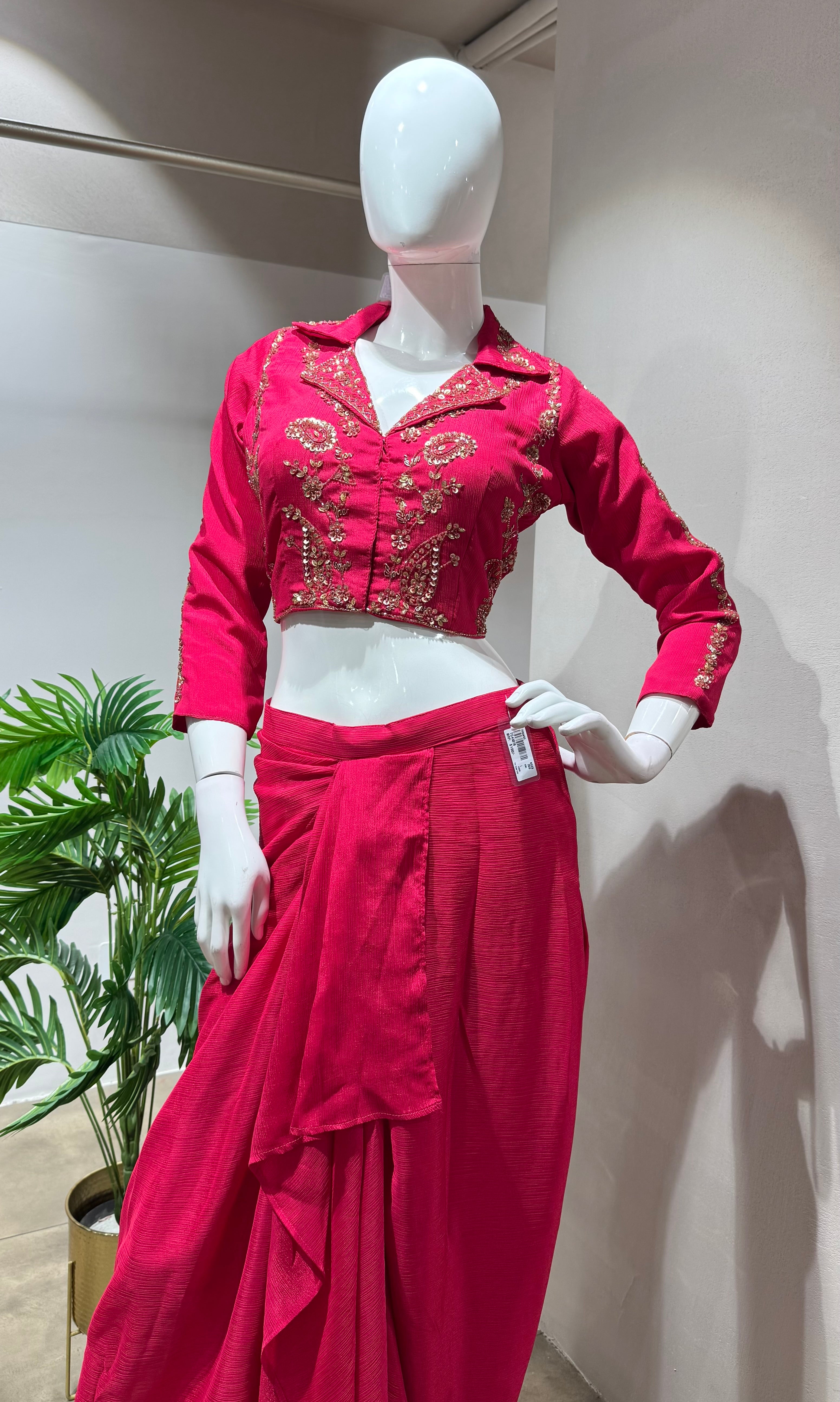 RANI PINK DRAPE SKIRT WITH BLOUSE