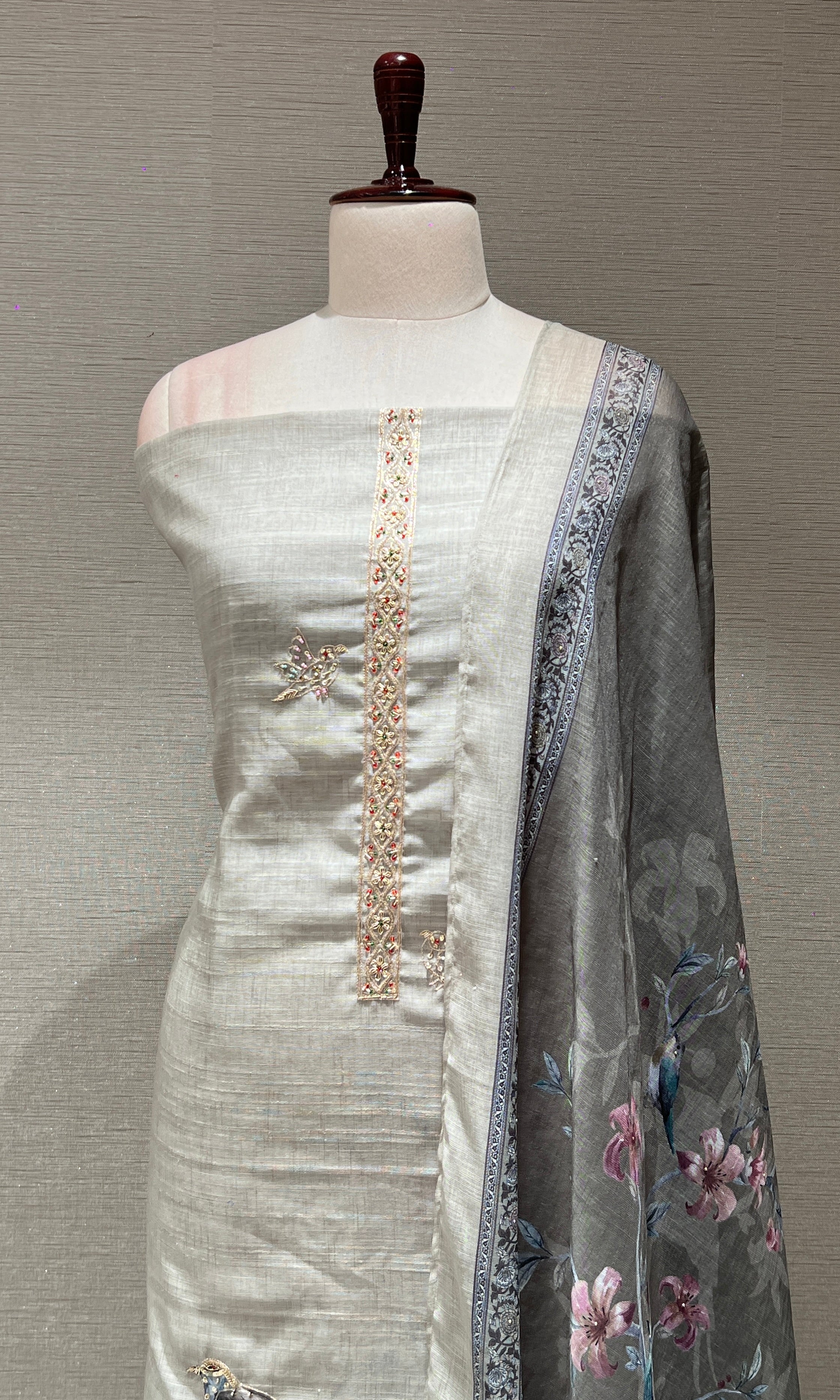 Pista green dress material