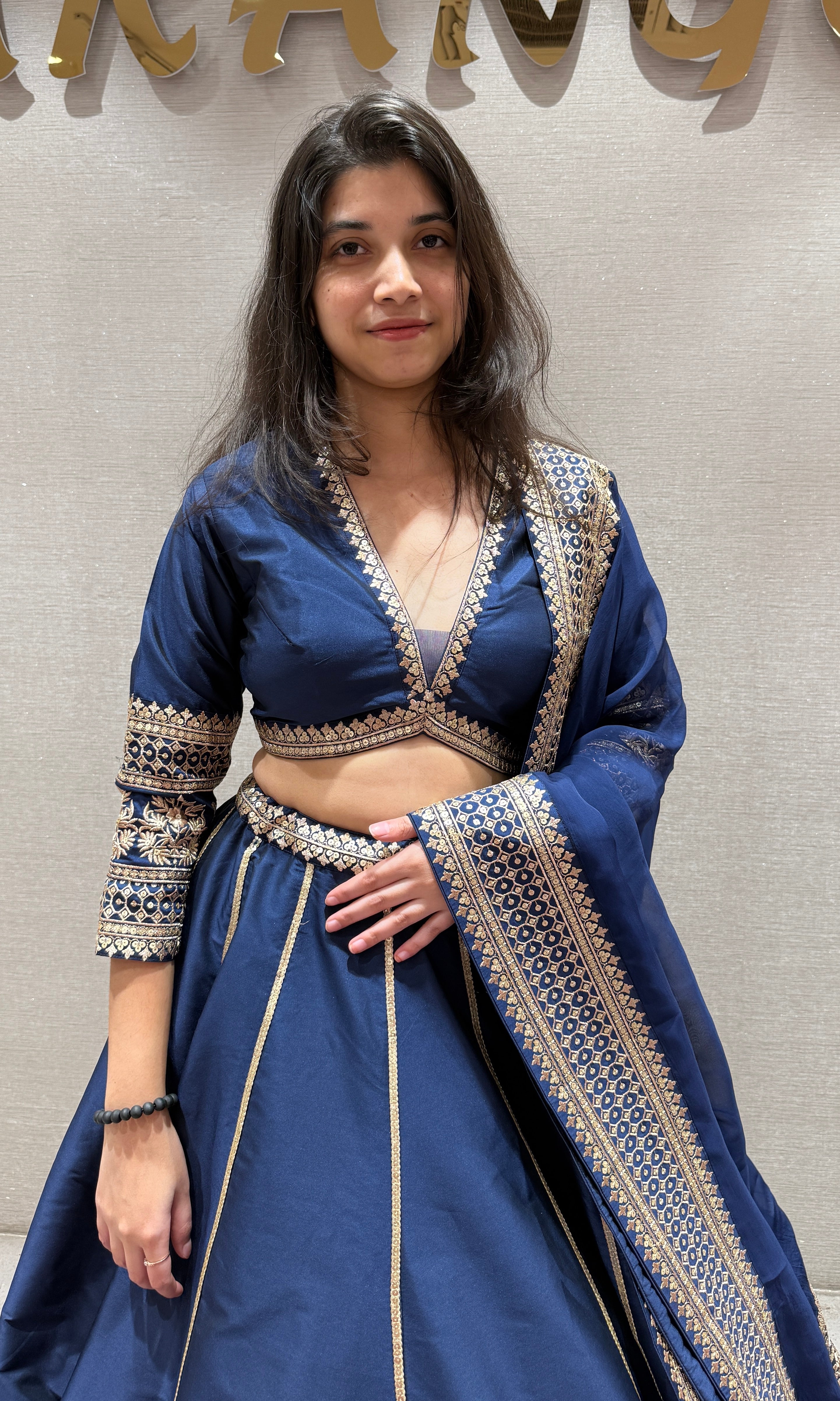 ROYAL BLUE RAW SILK LEHENGA