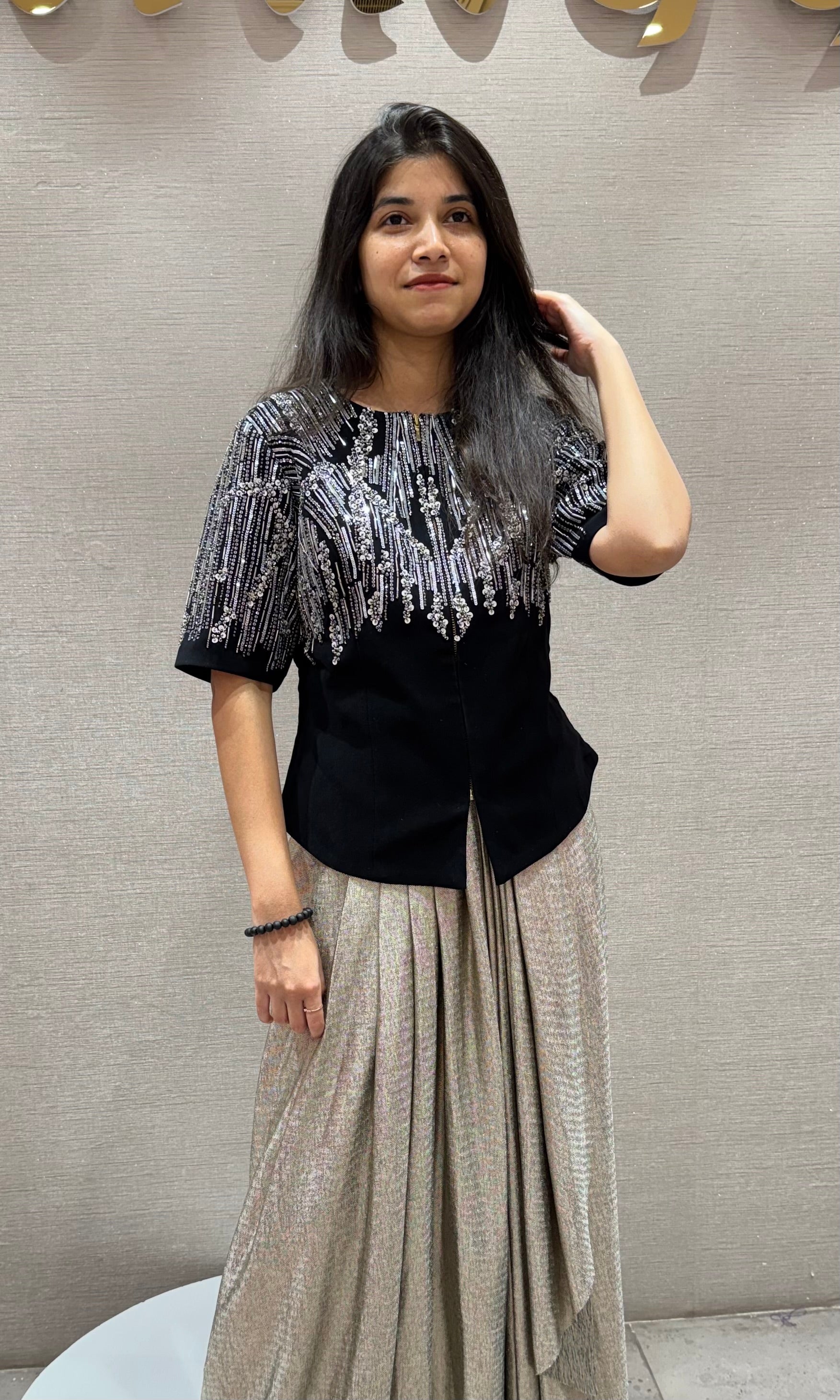 Black 3 PIECE INDO WESTERN DRESS