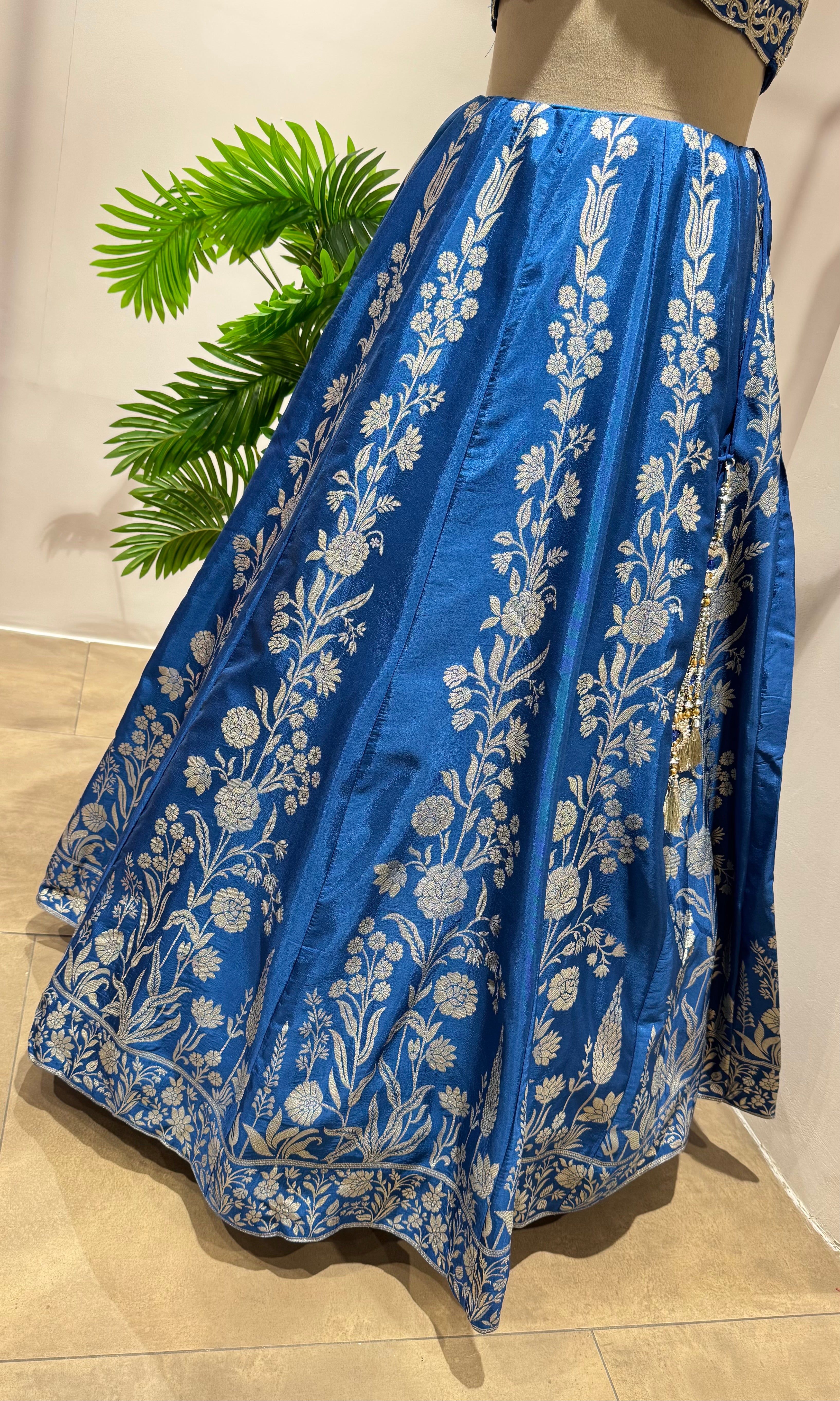 Blue Lehenga with Zari Embroidery