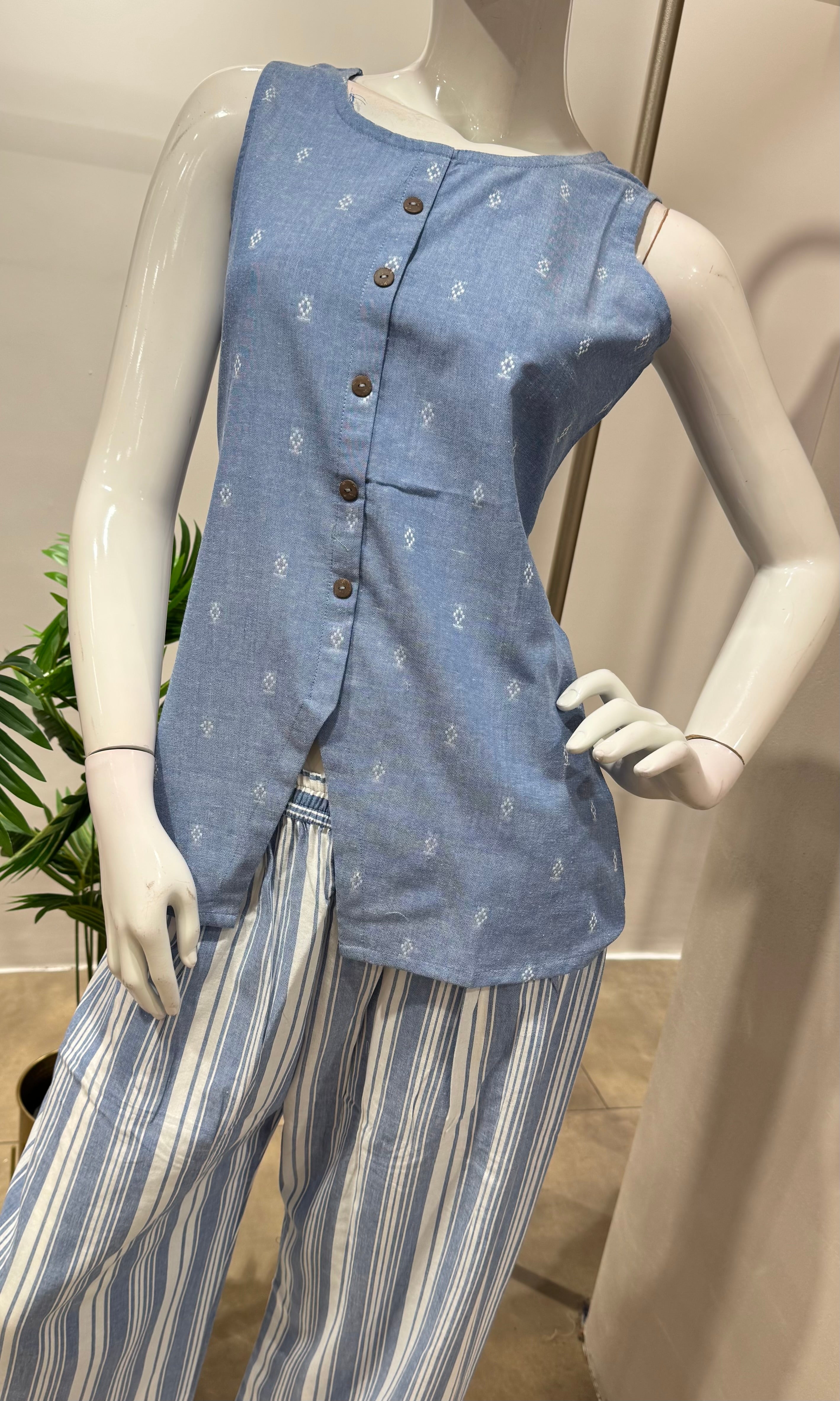 Light blue ethnic cord set