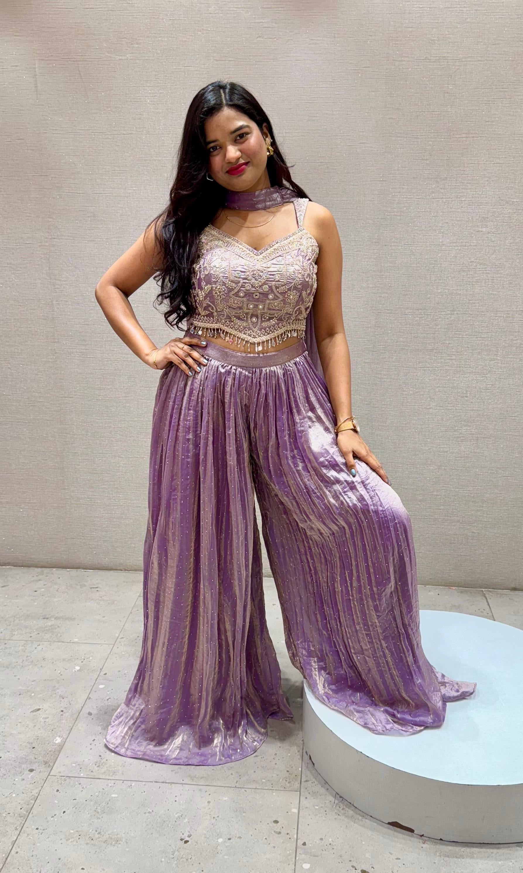 Lavender EMBROIDERED palazzo SET