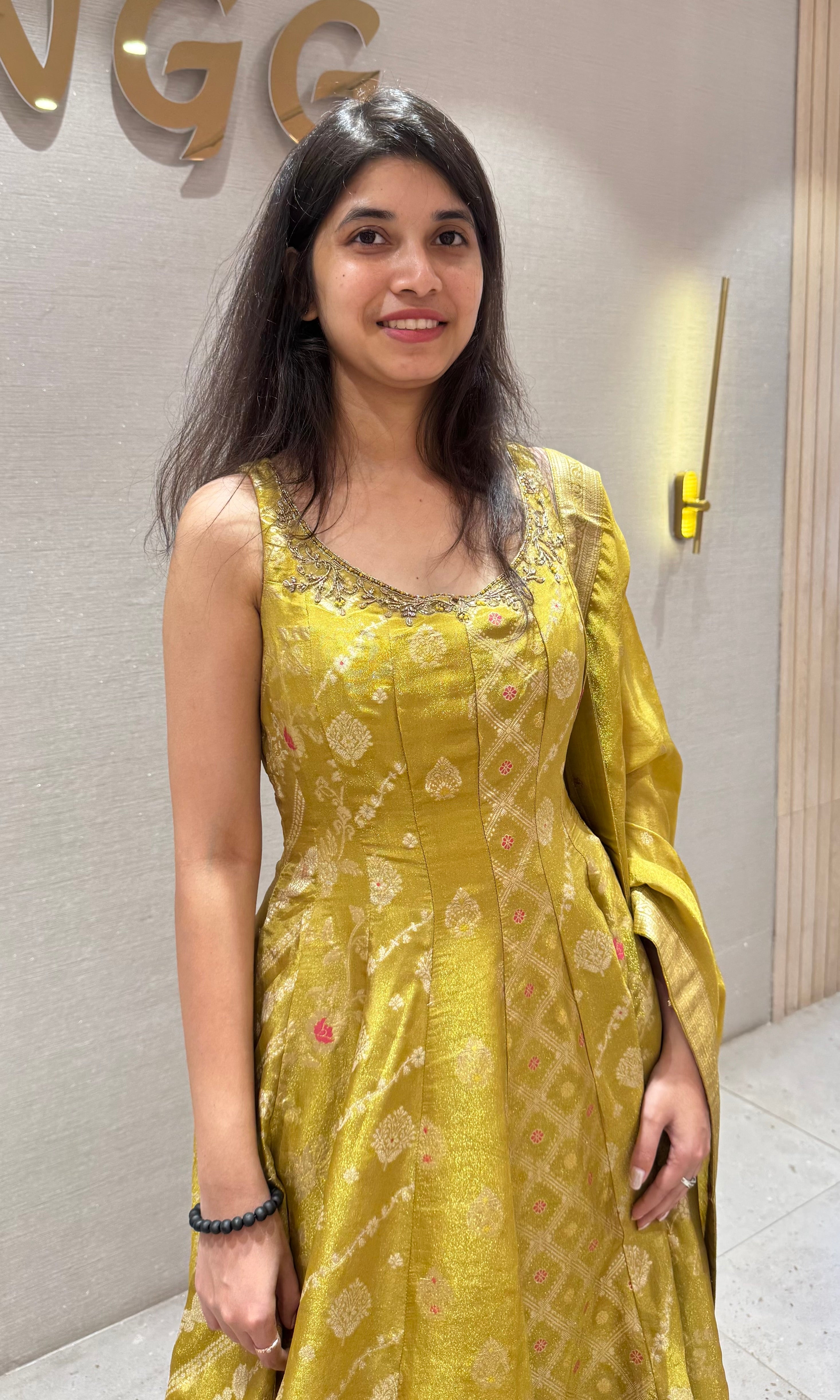 Mehandi green BANARASI ANARKALI SET