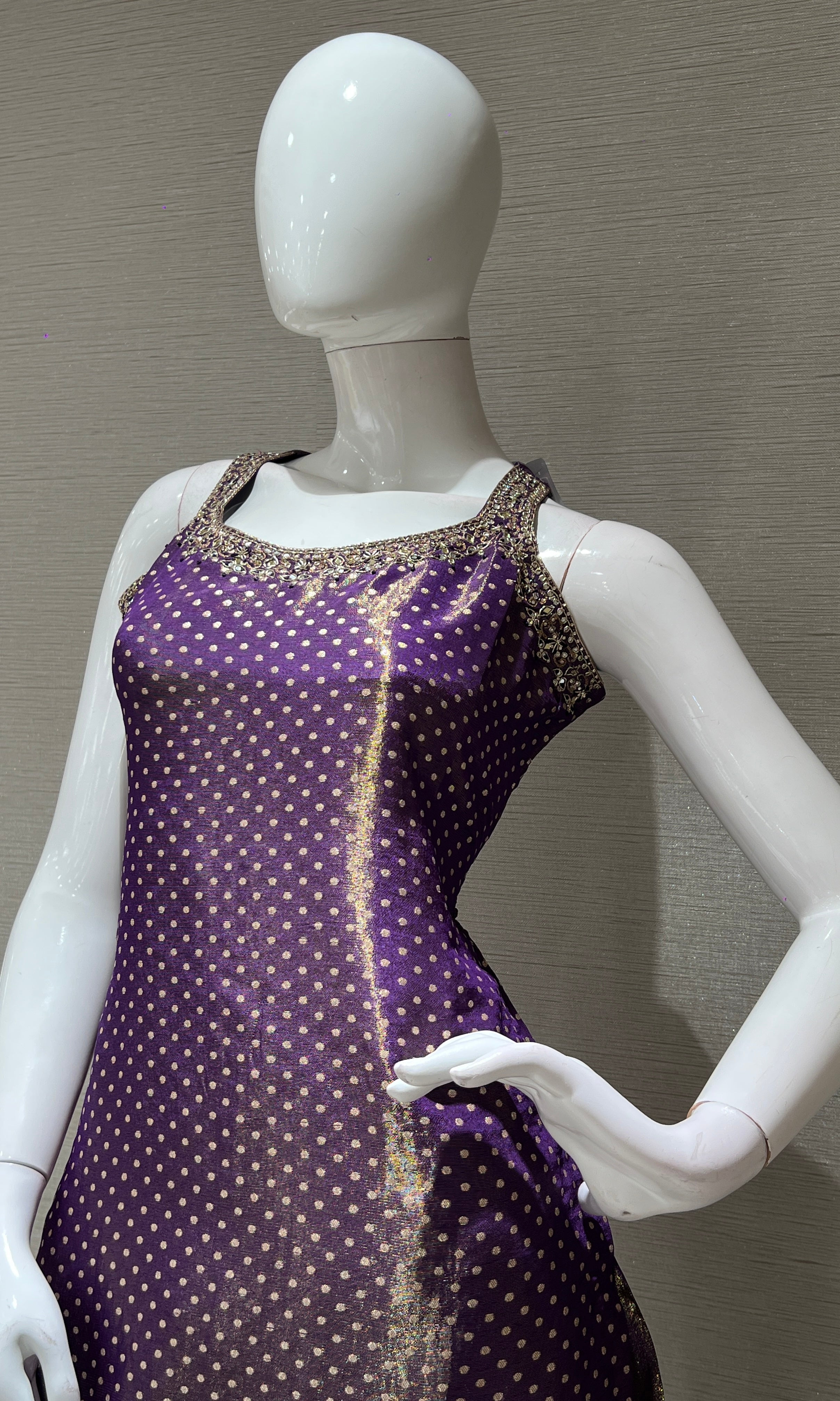 Purple Gold Banarasi Kurta Set