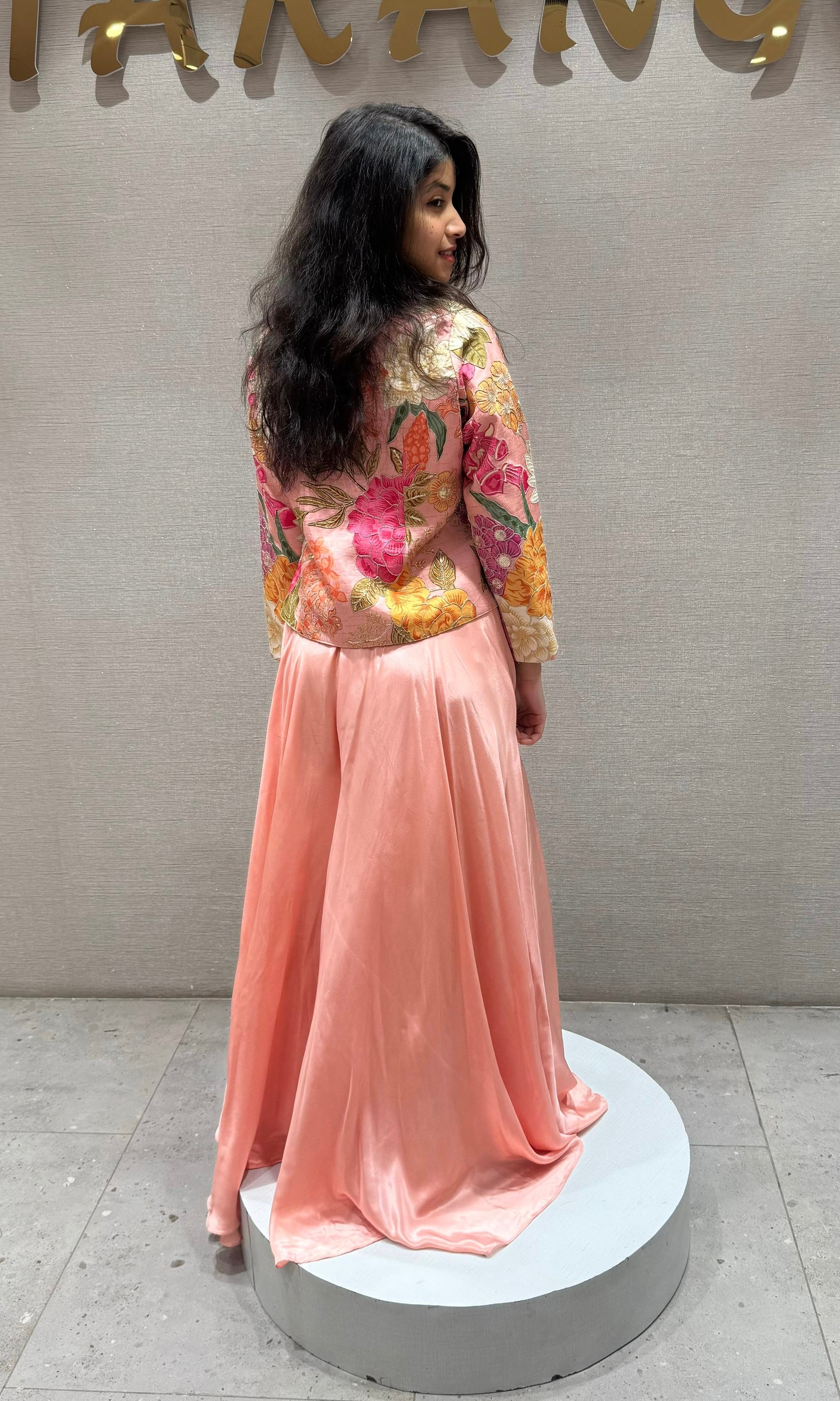 Peach Blossom Garden Jacket Palazzo Set