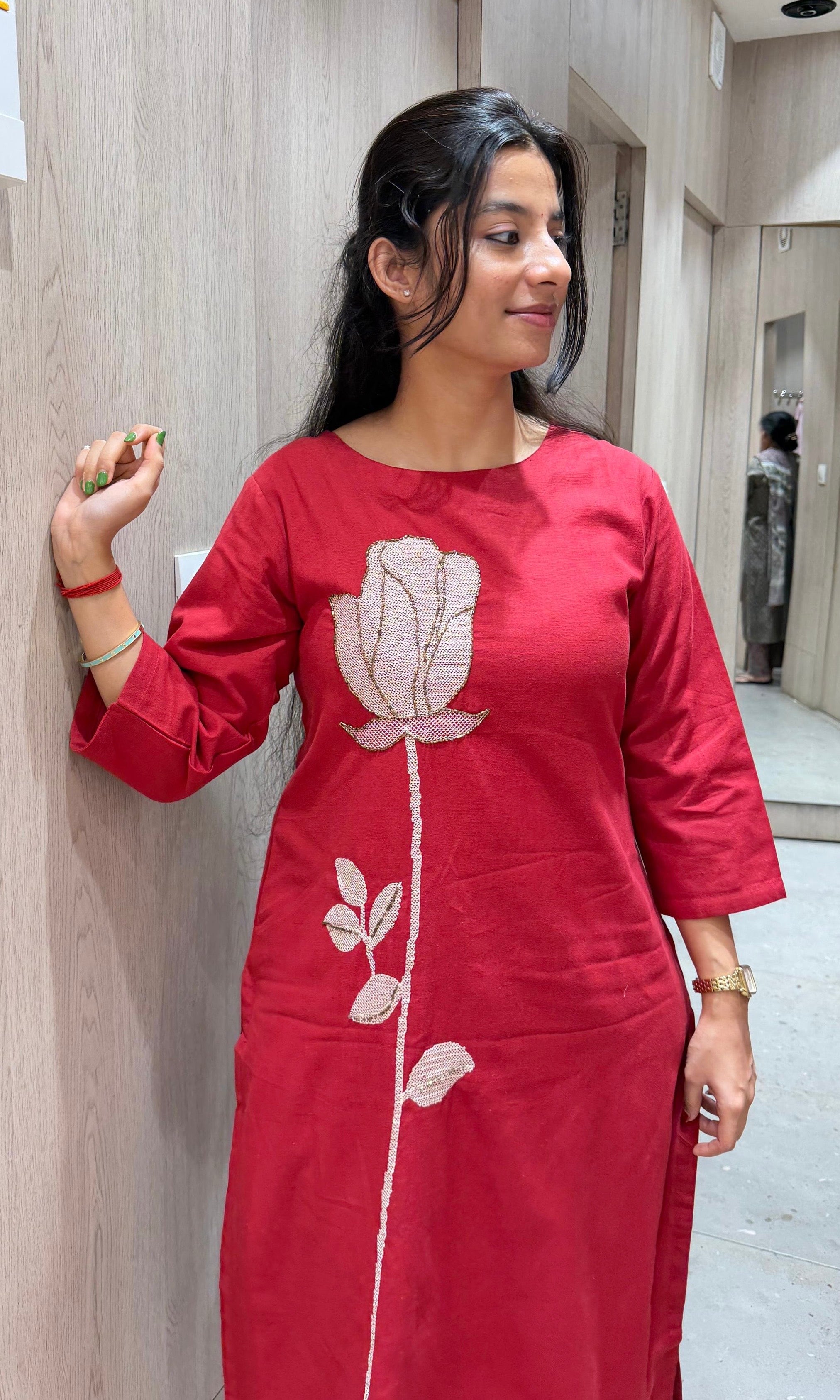 RED ROSE 2 PIECE KURTA SET