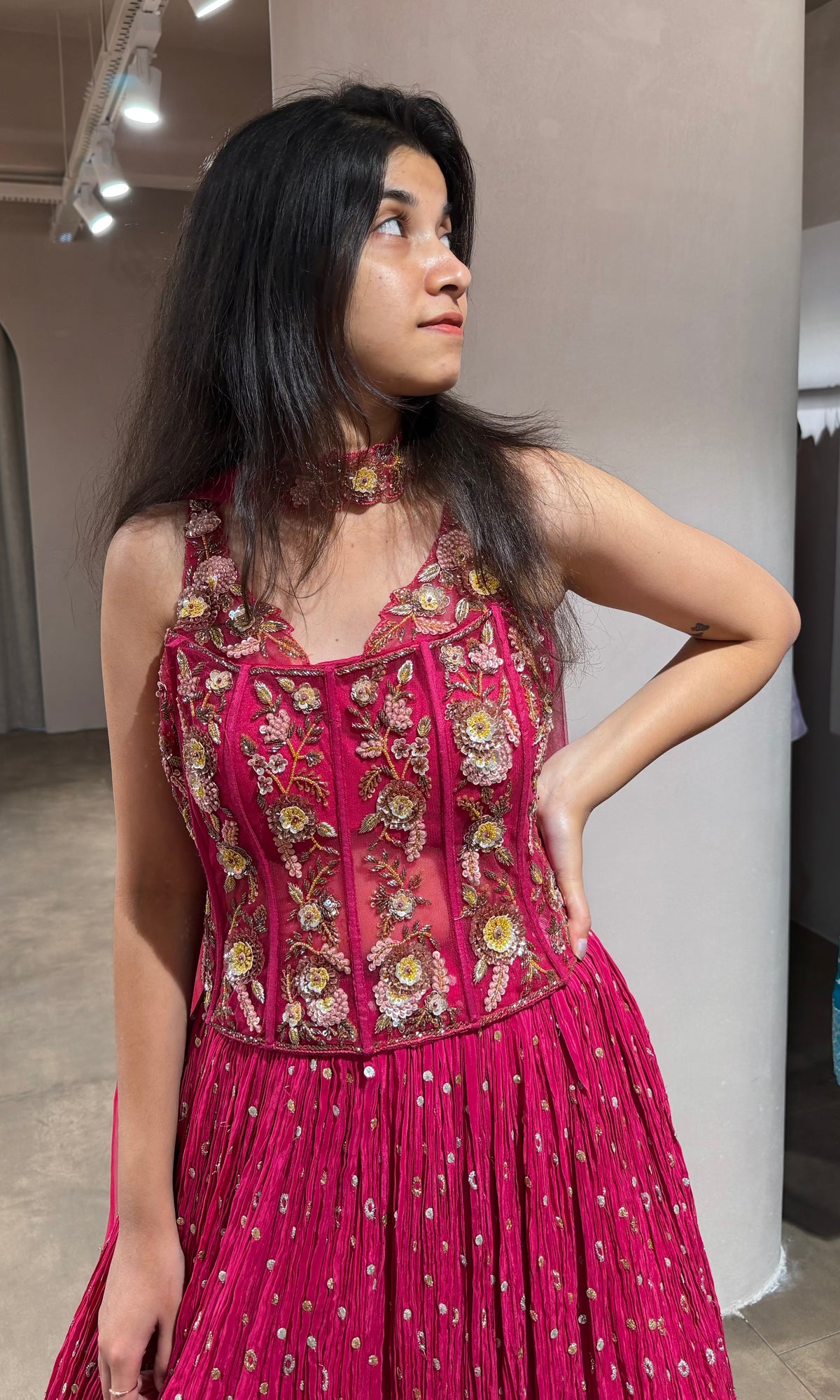 Pink EMBELLISHED LEHENGA