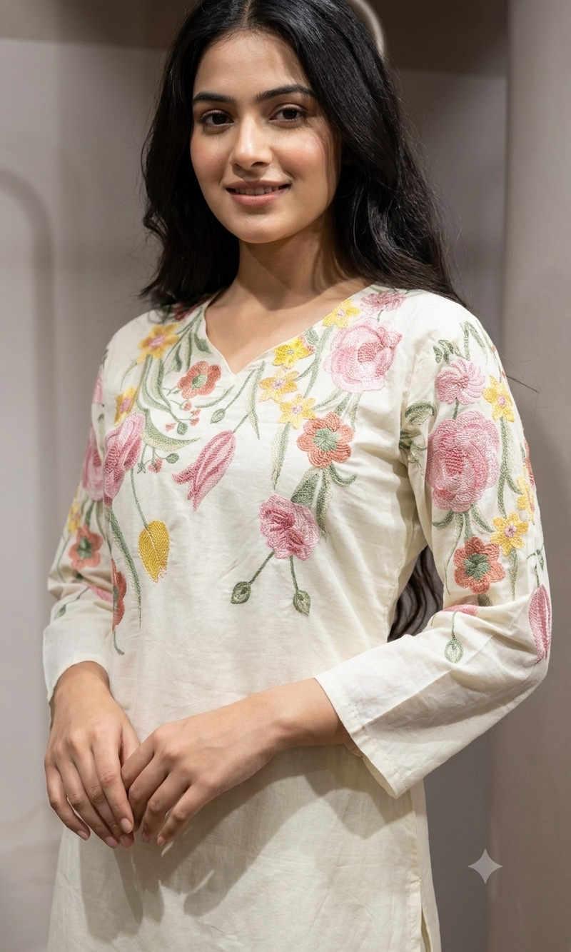 White Embroidered Kurta Set with Dupatta