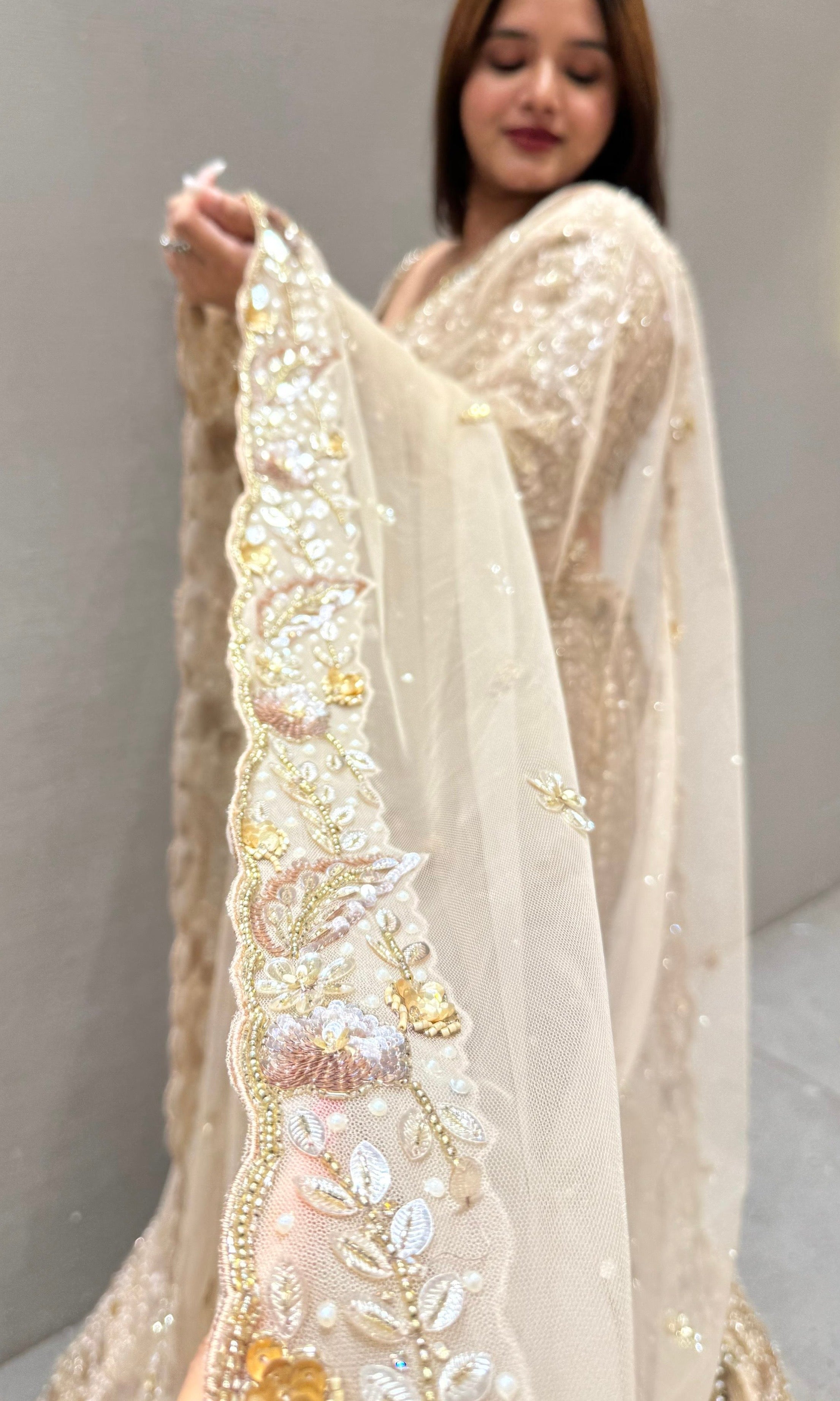 GOLD CRYSTAL EMBROIDERED LEHENGA