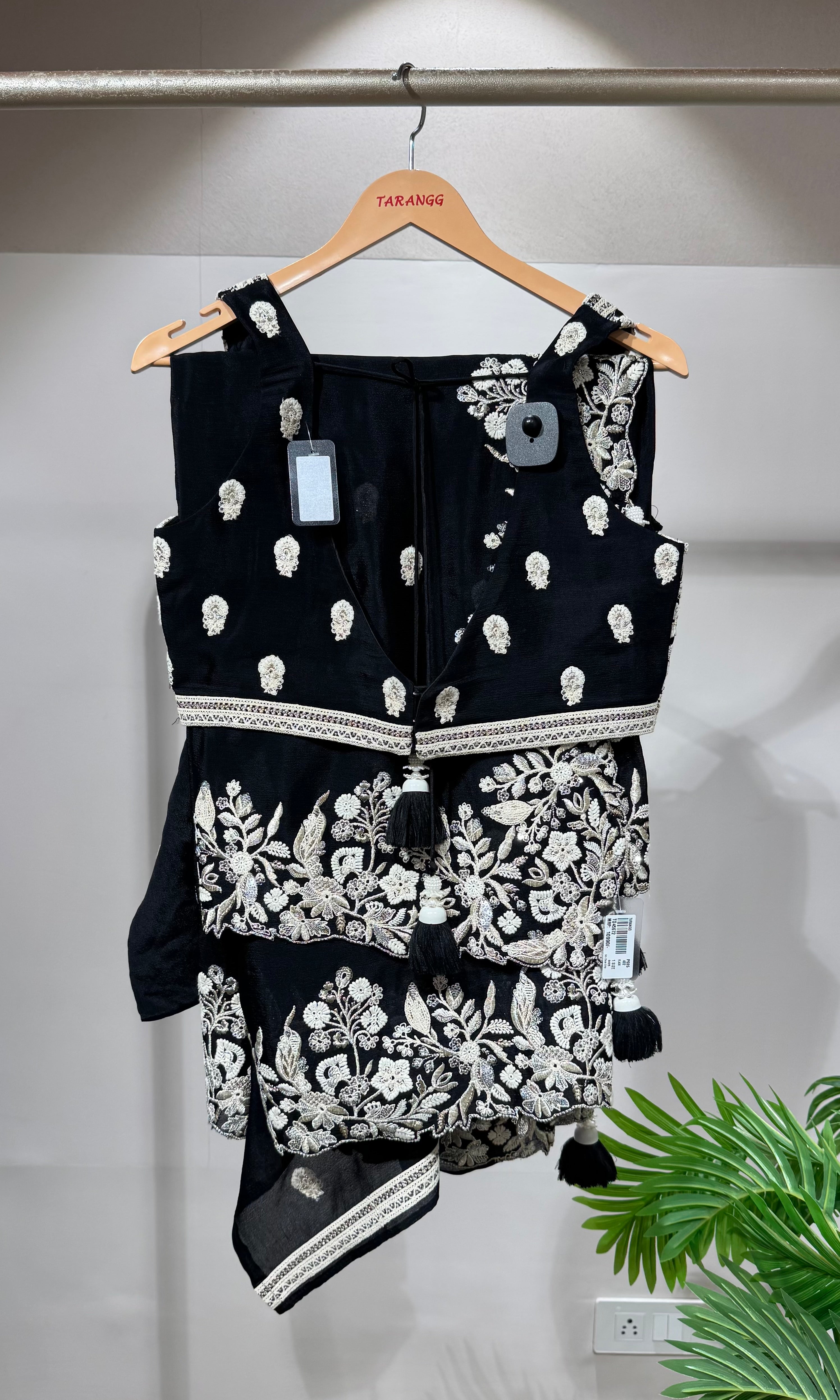 Black saree with EMBROIDERED blouse