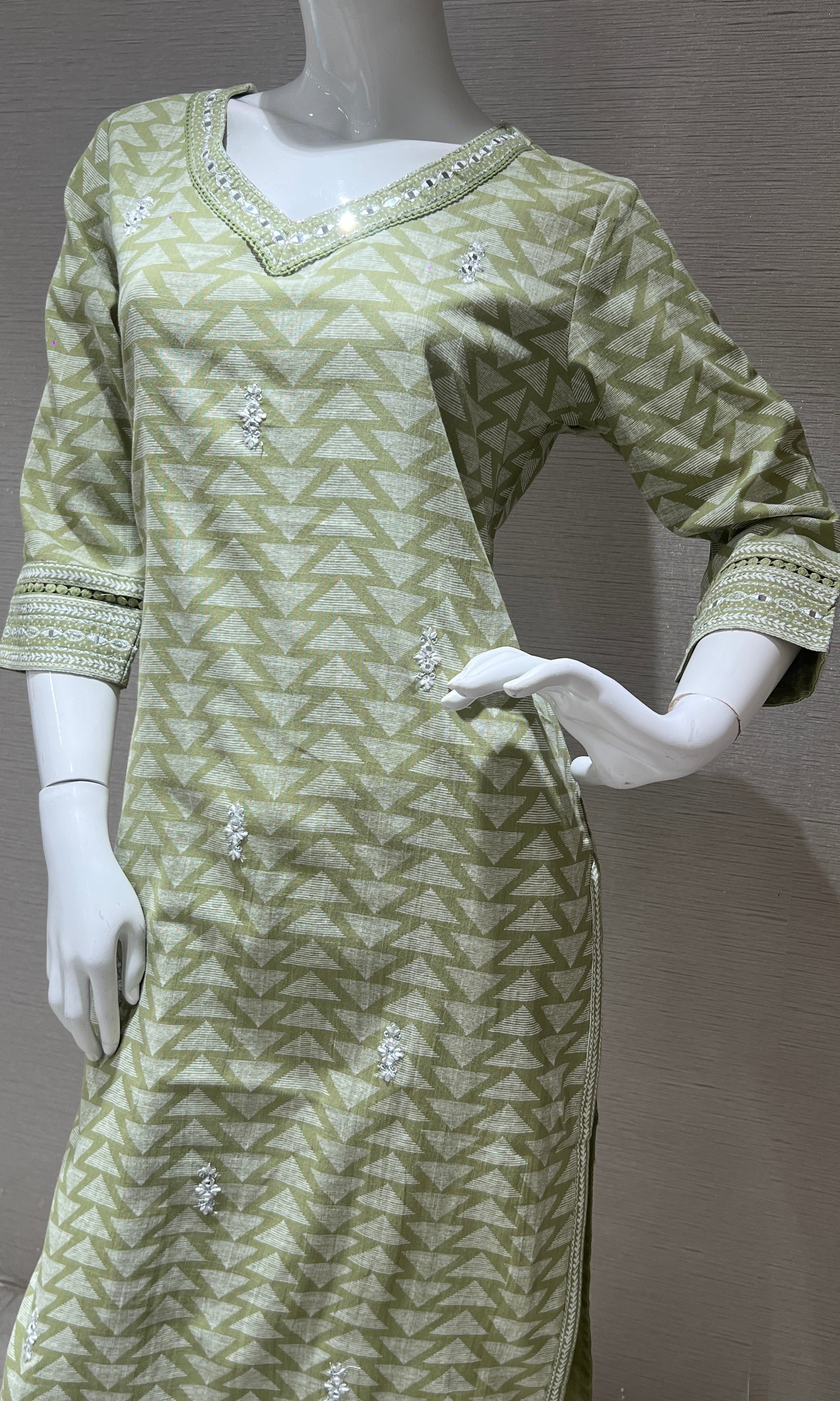 Pastel Green Printed Kurti top
