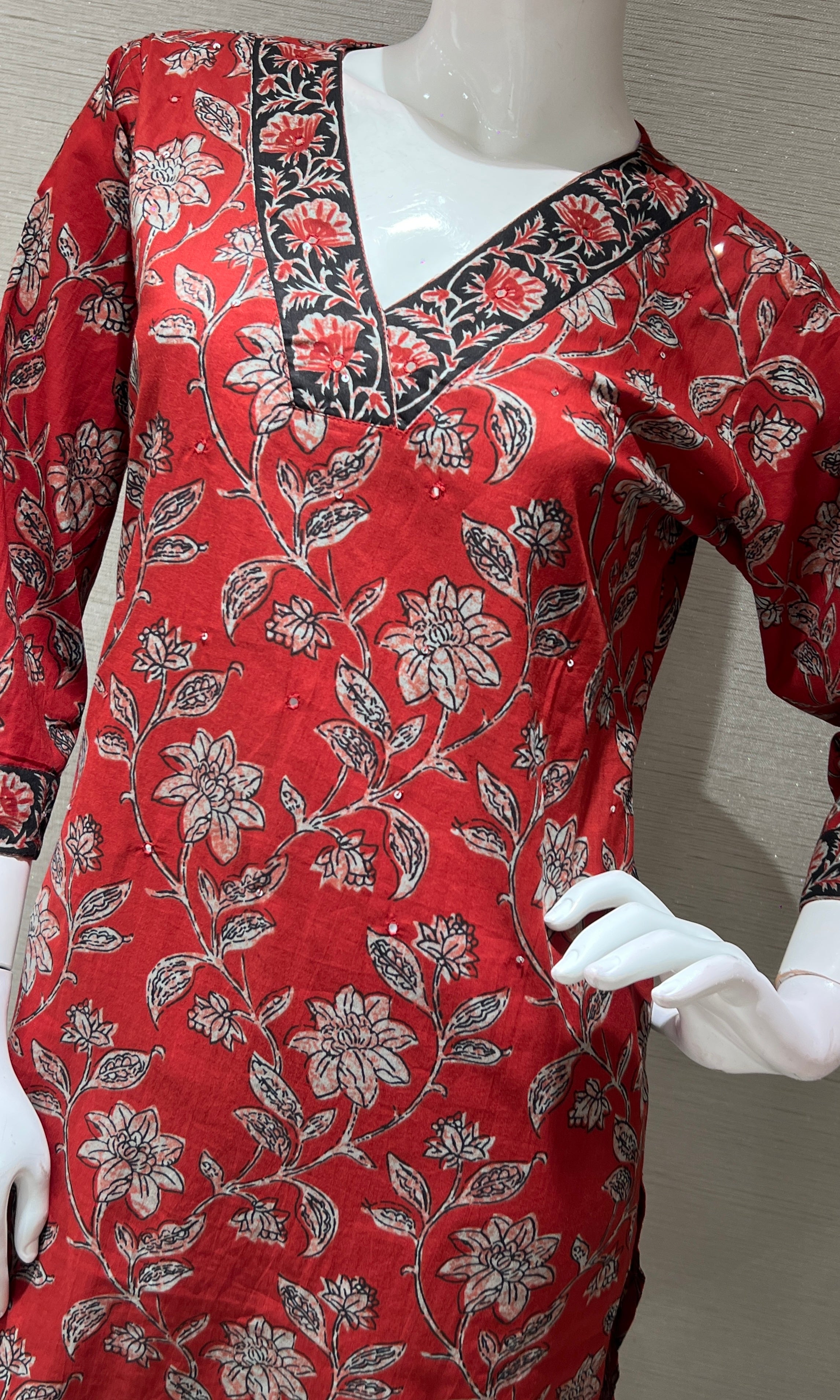 Maroon FLORAL PRINT kurta set