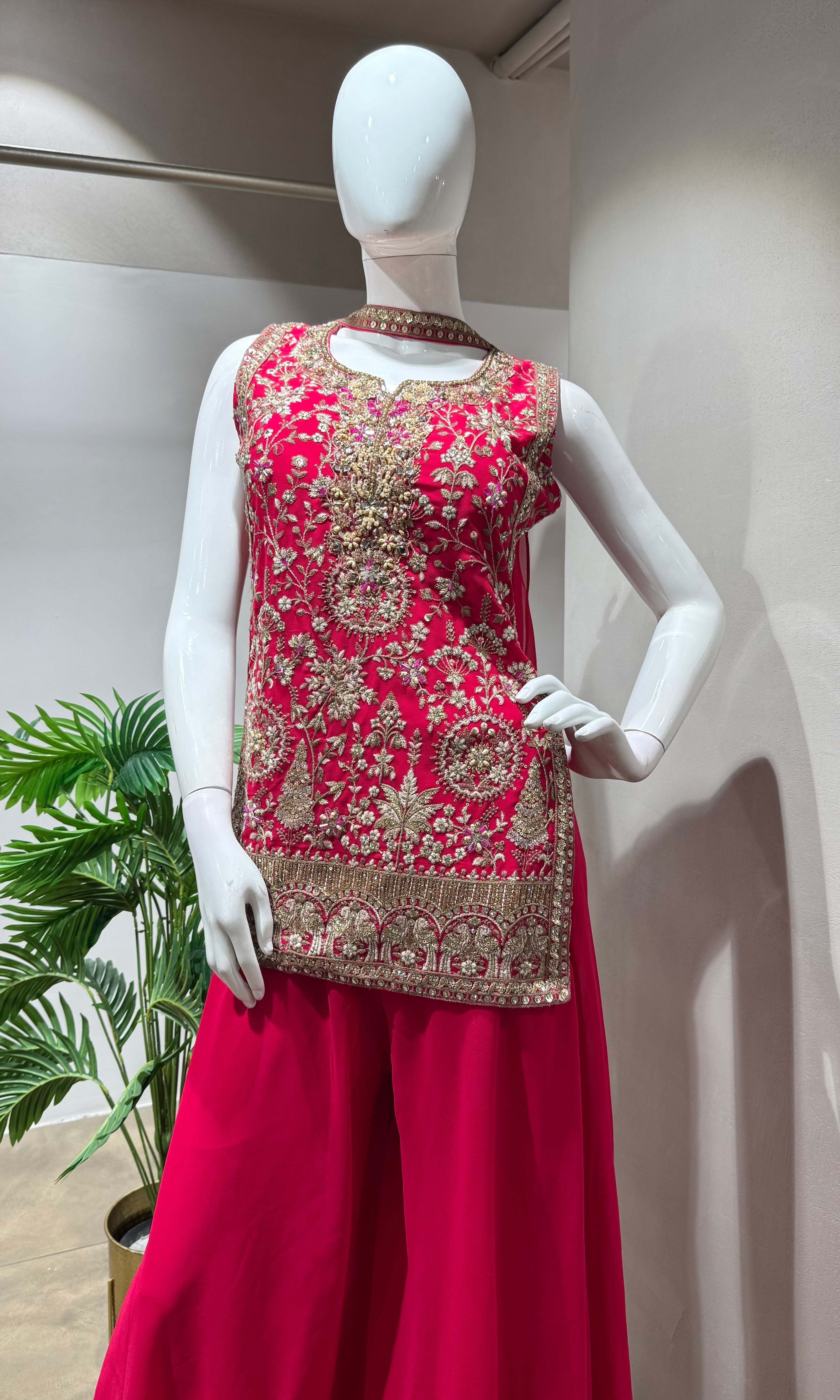 Rani Pink Embroidered SHARARA Set