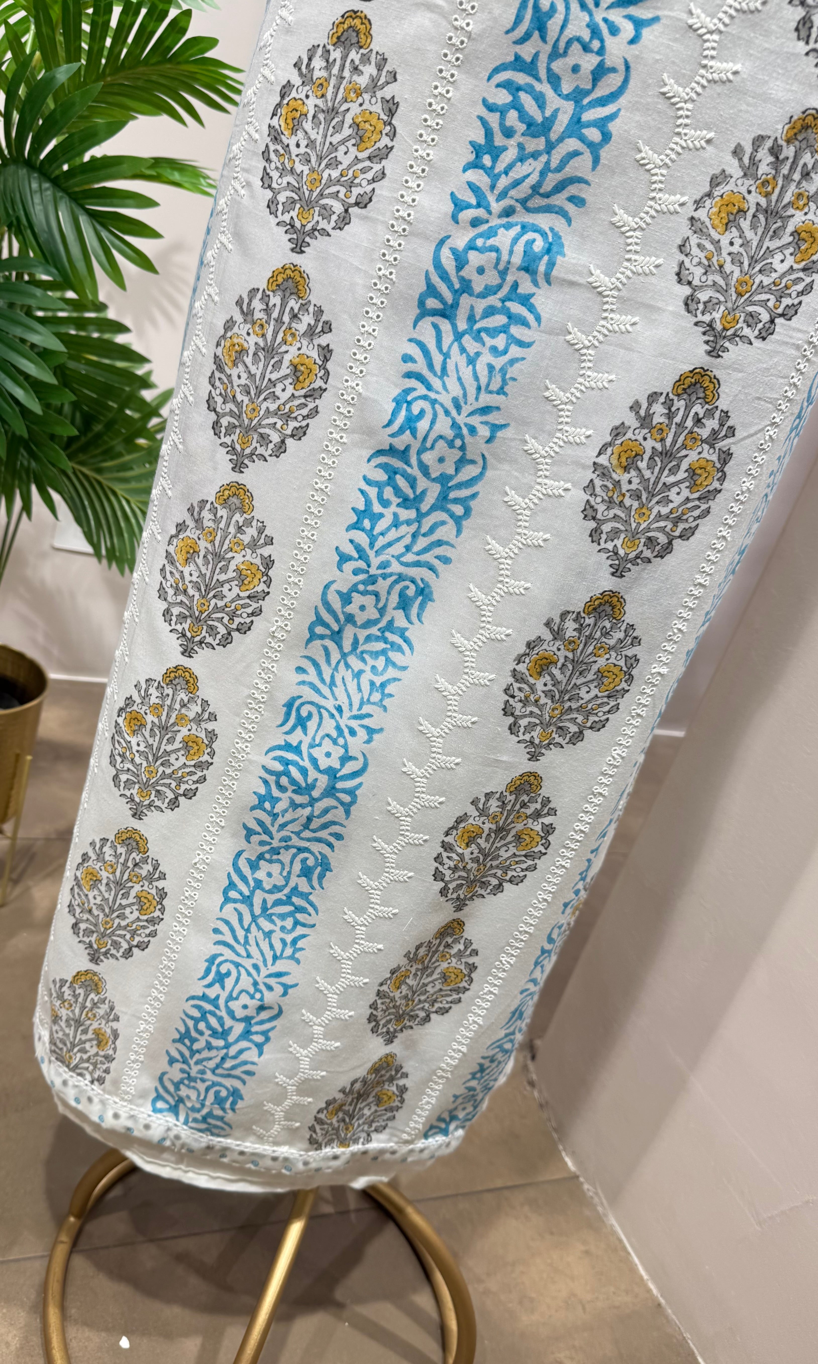 Blue Floral Printed DRESS MATERIAL
