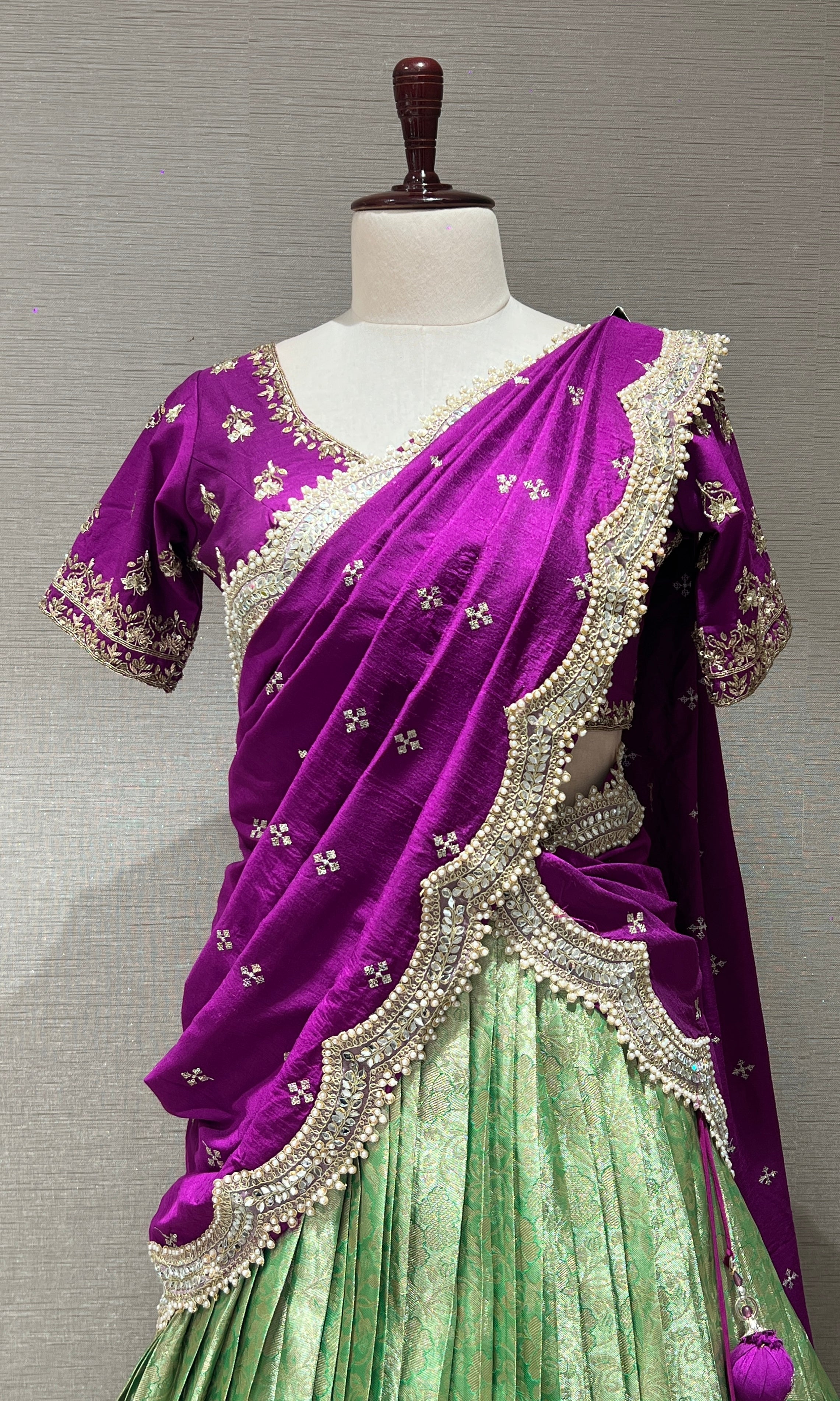Violet Pattu Lehenga