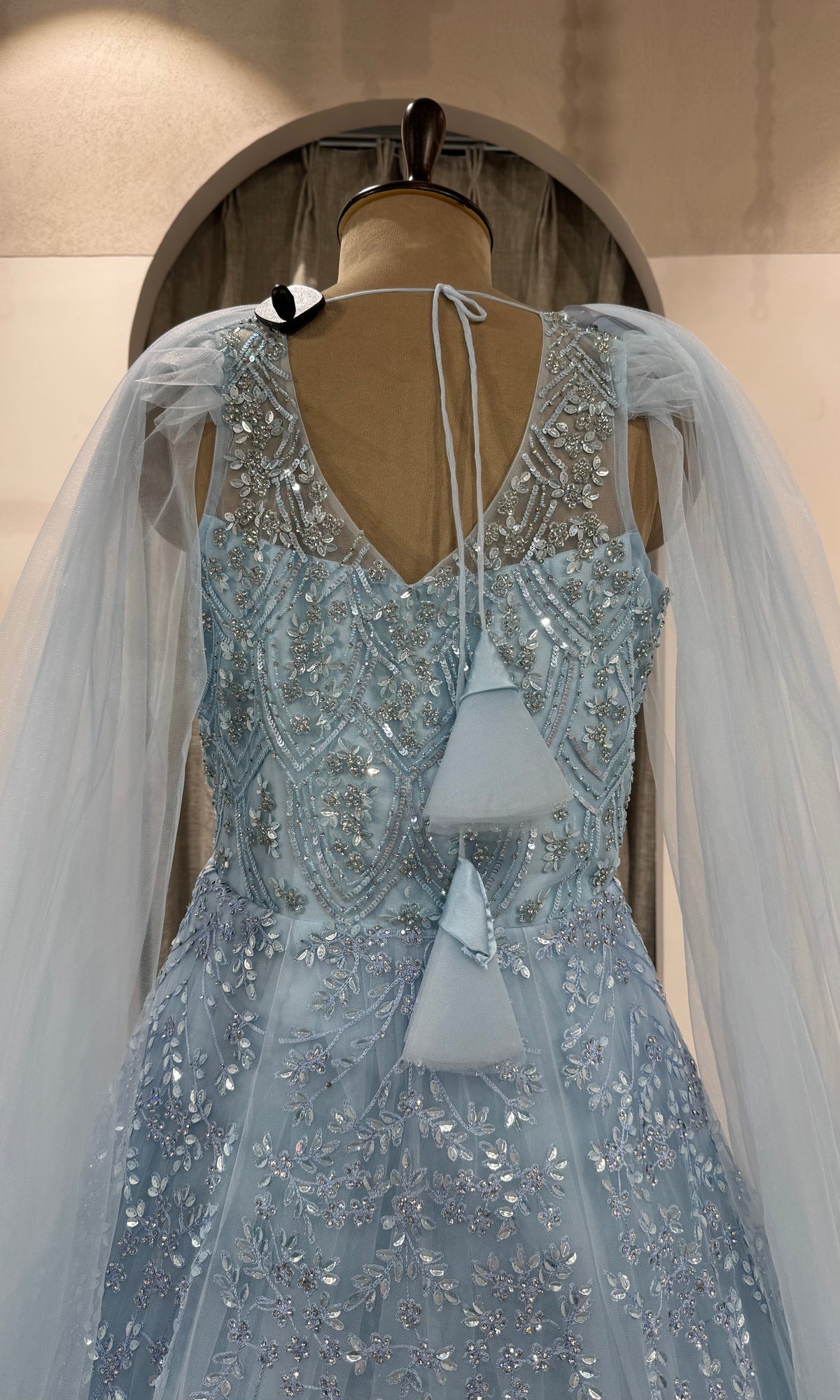 Ice Blue Embellished Gown