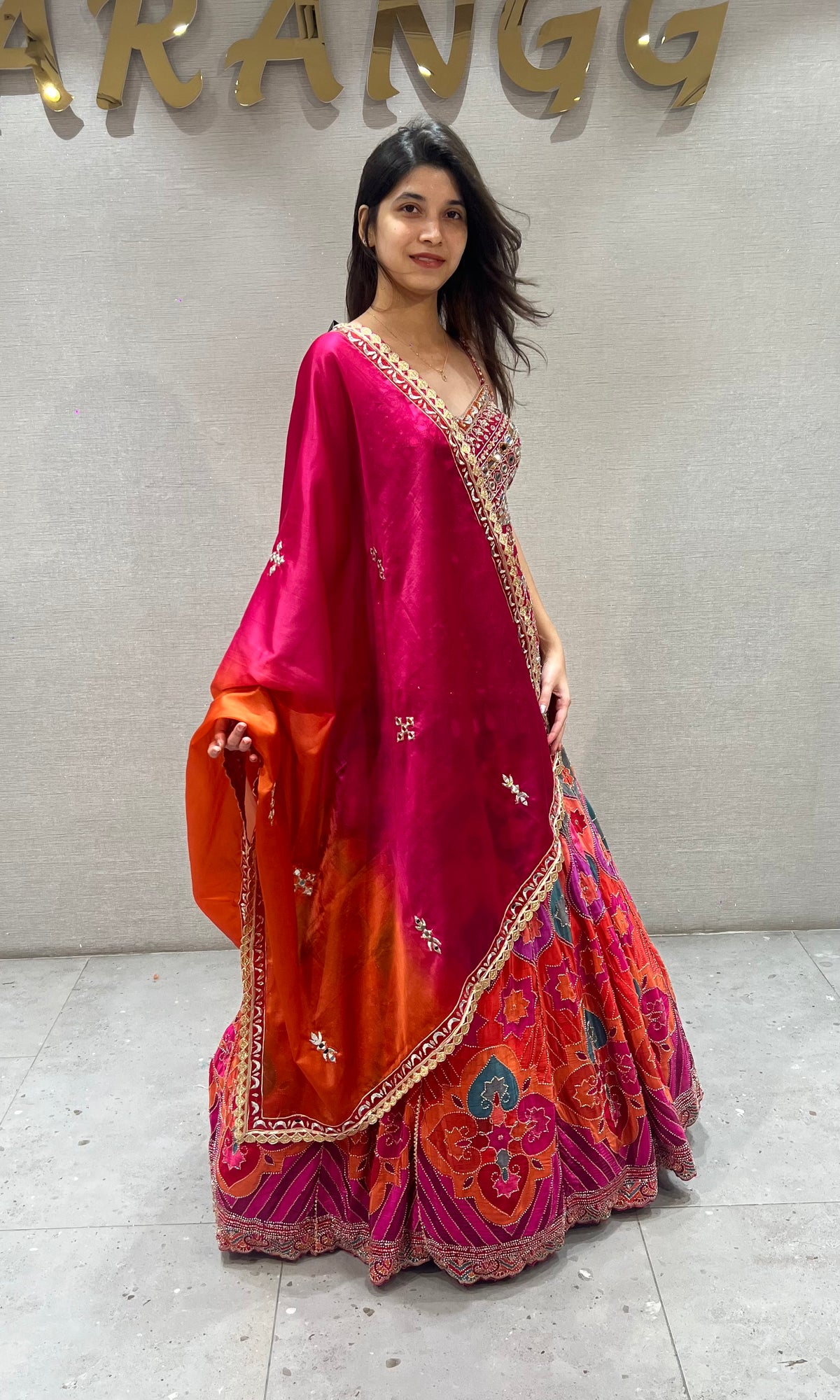 Rani Multi Color Patola Print Silk Lehenga Choli Set