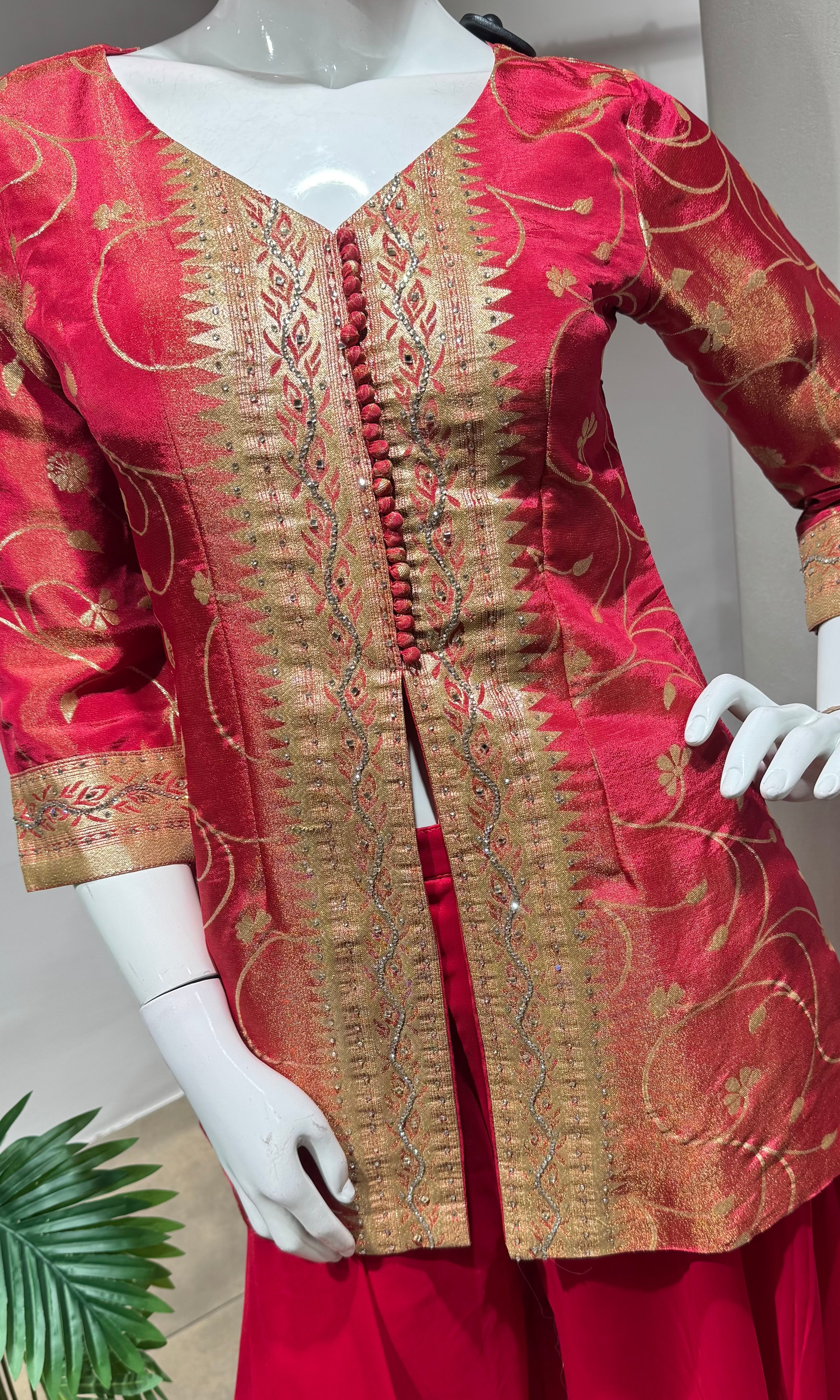 Tomato Red elegant palazoo set