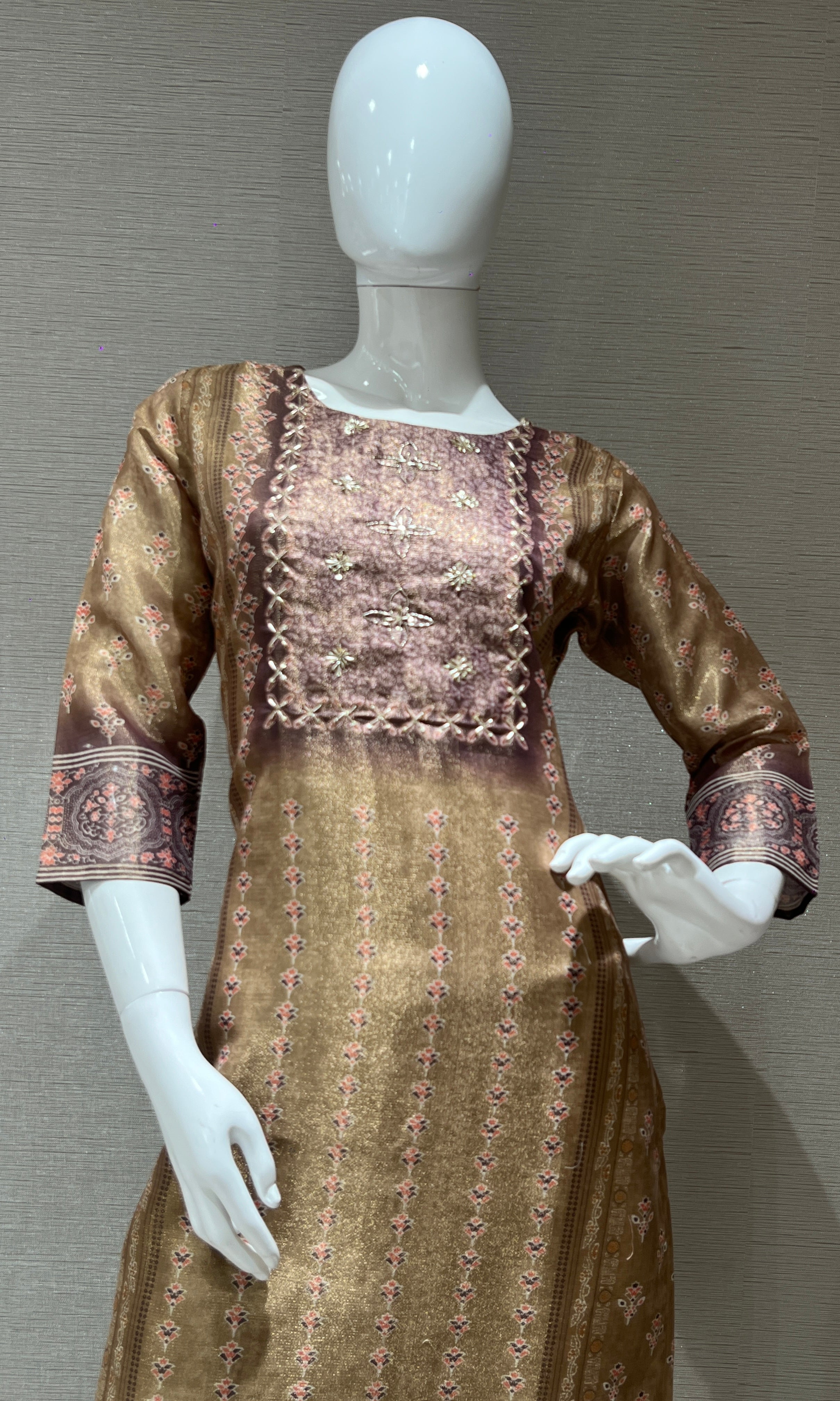 L brown kurta set