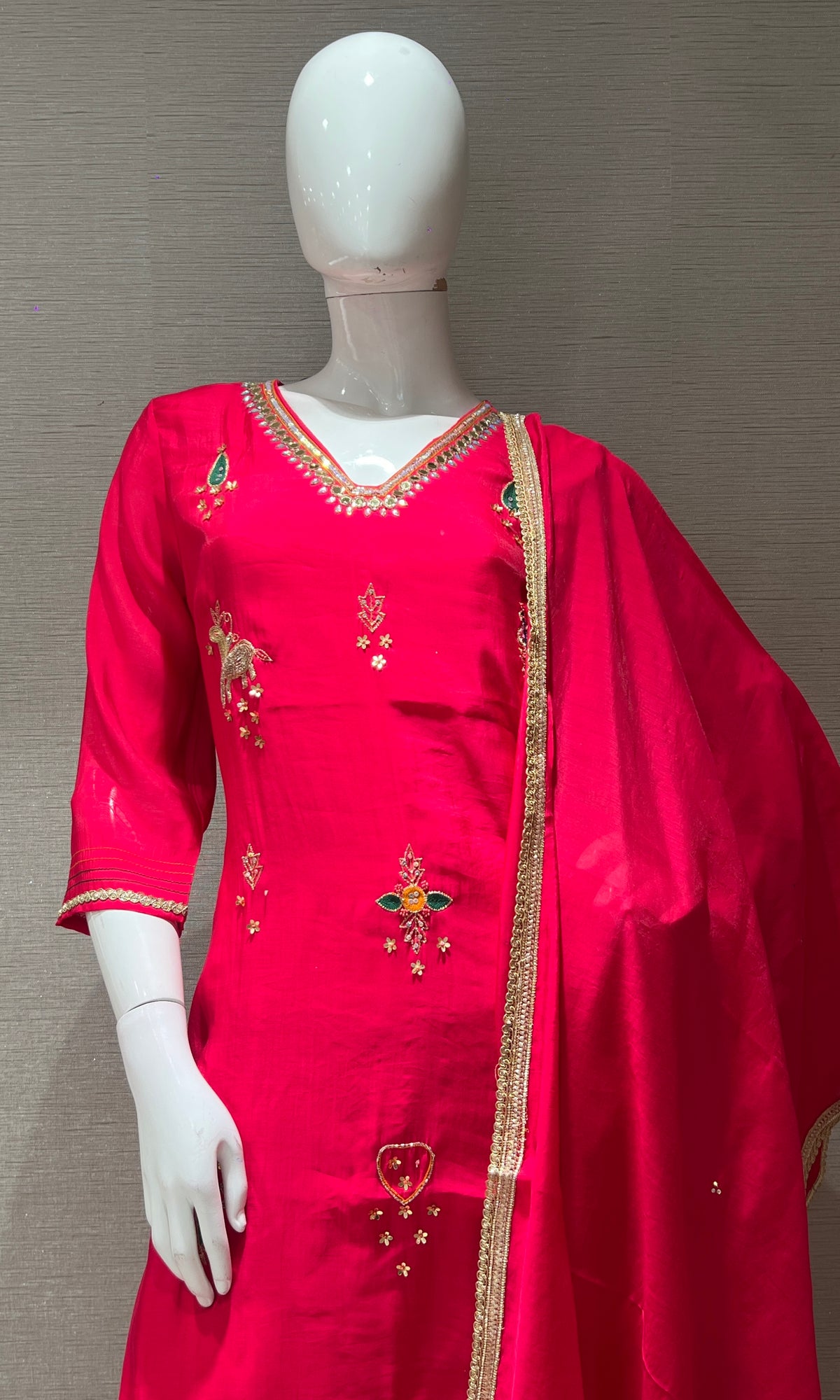 Rani pink kurta set