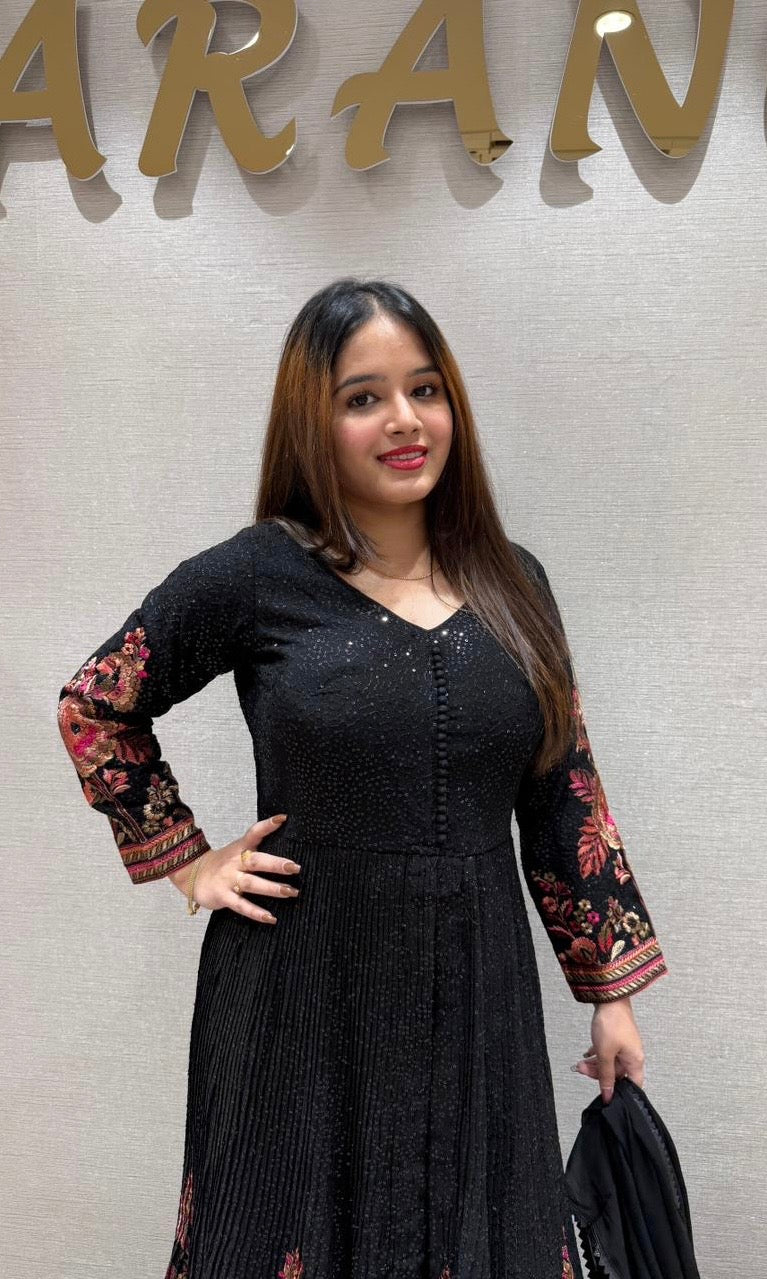 Black A Line dress with Palazzo pants