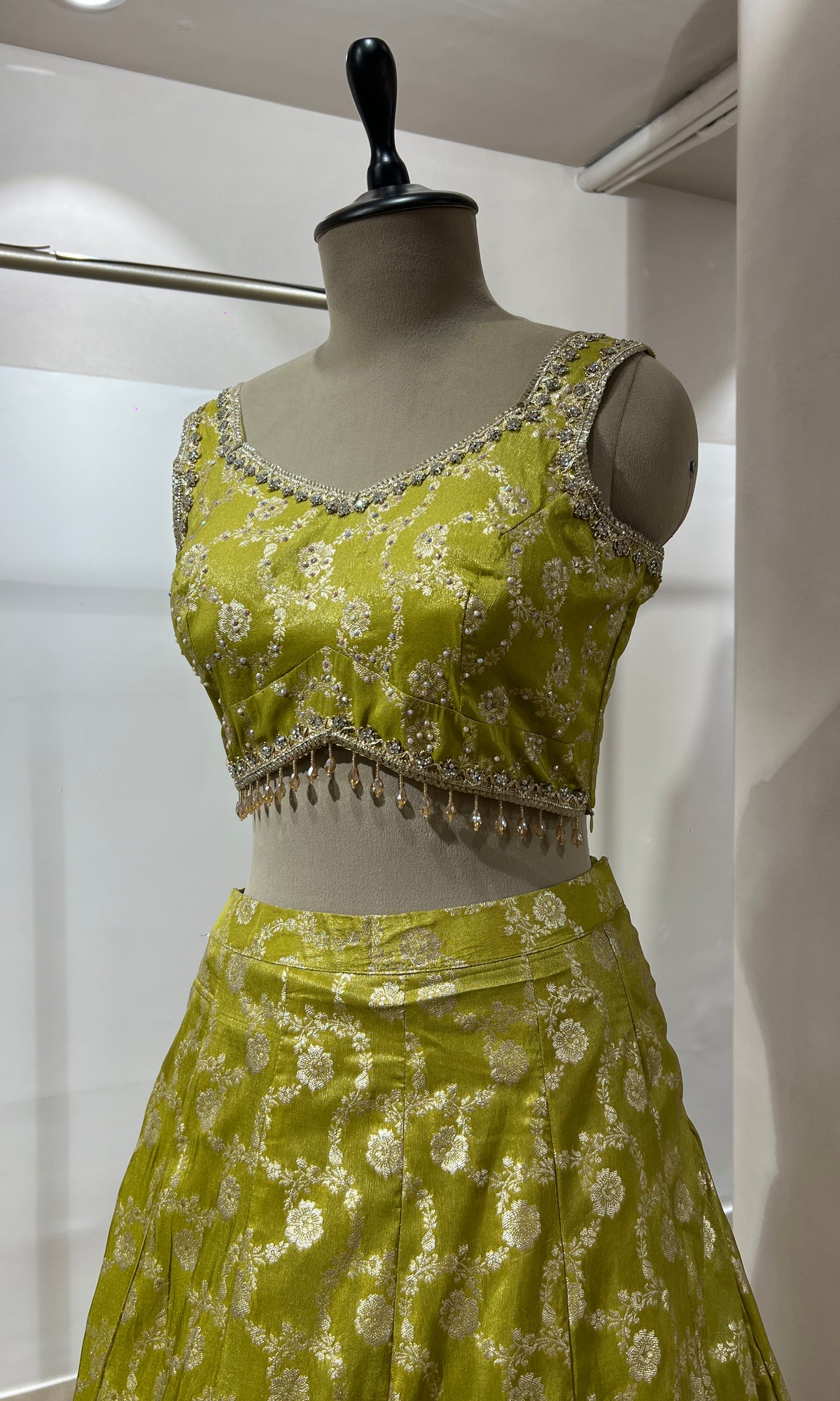 GREEN EMBROIDERED LEHENGA