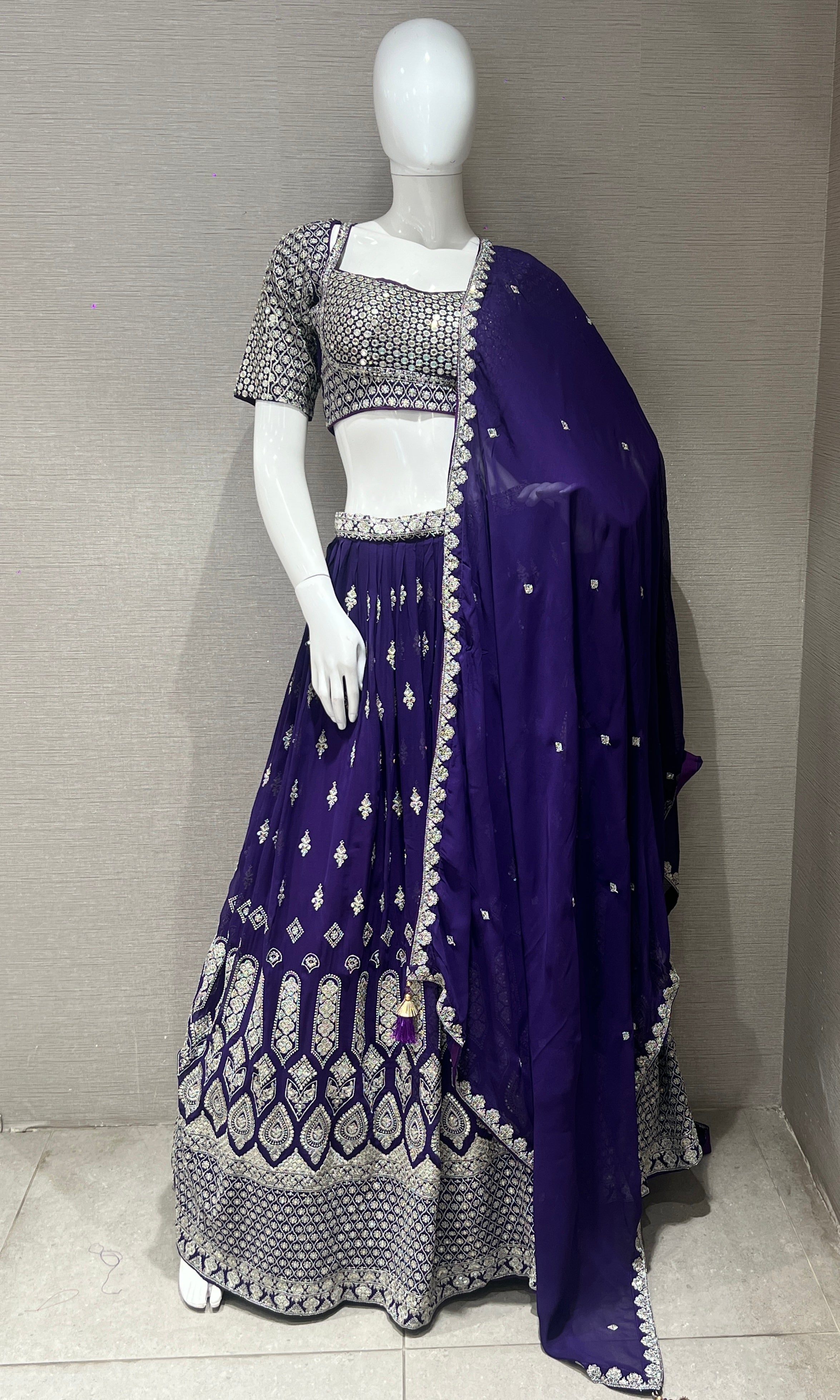 Purple croptop Lehenga