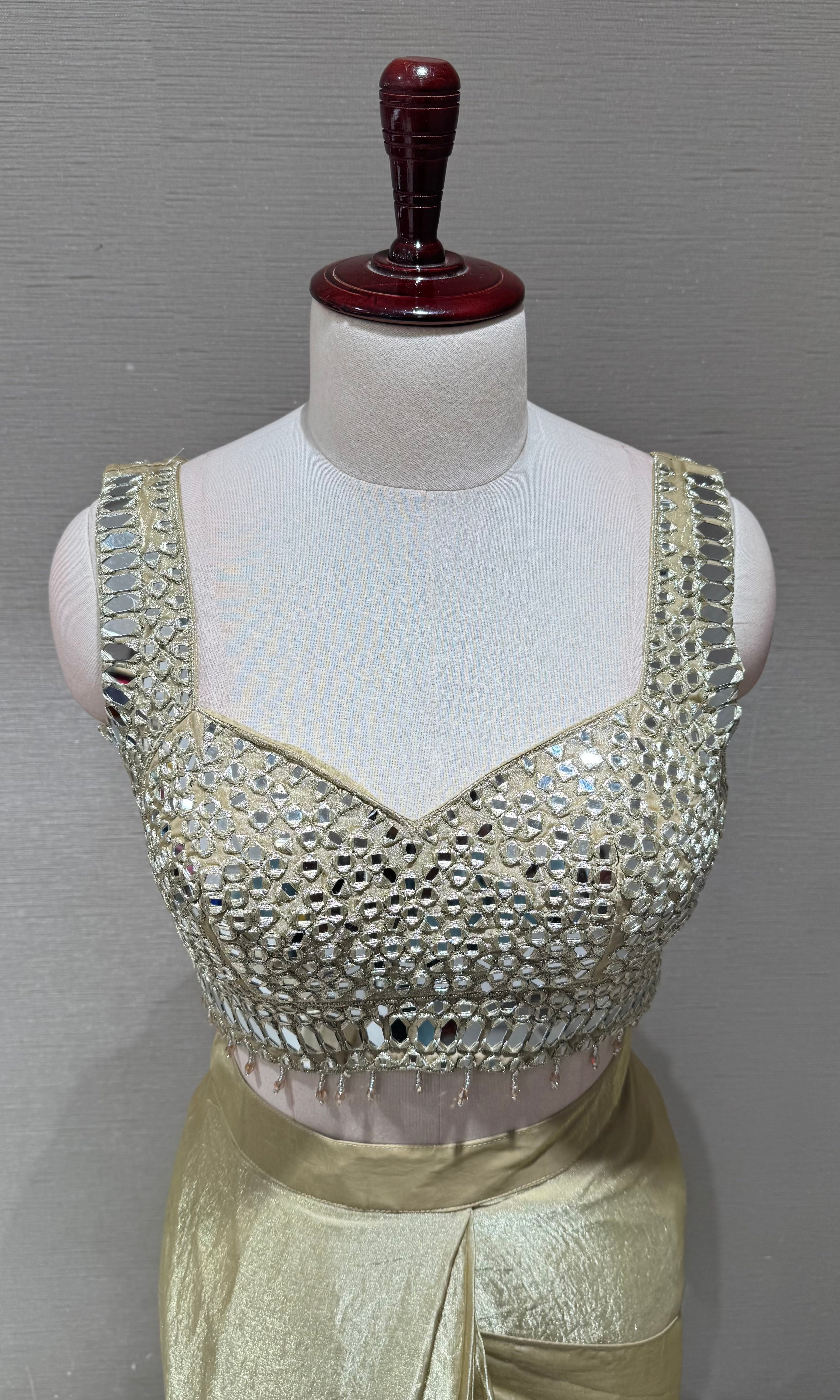 Beagh & Golden Shimmer Saree with Silver Sequin Blouse