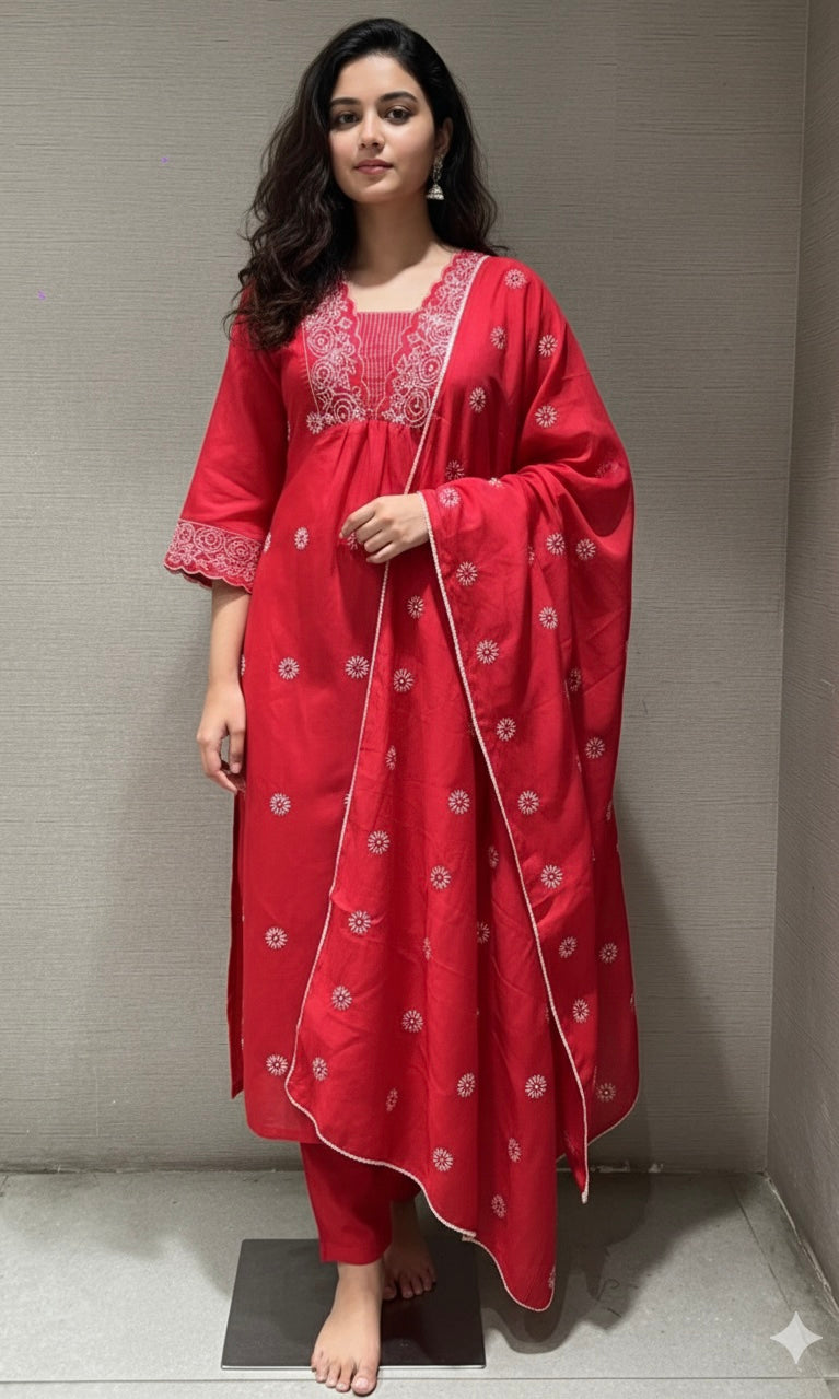 PINK ETHNIC KURTA SET