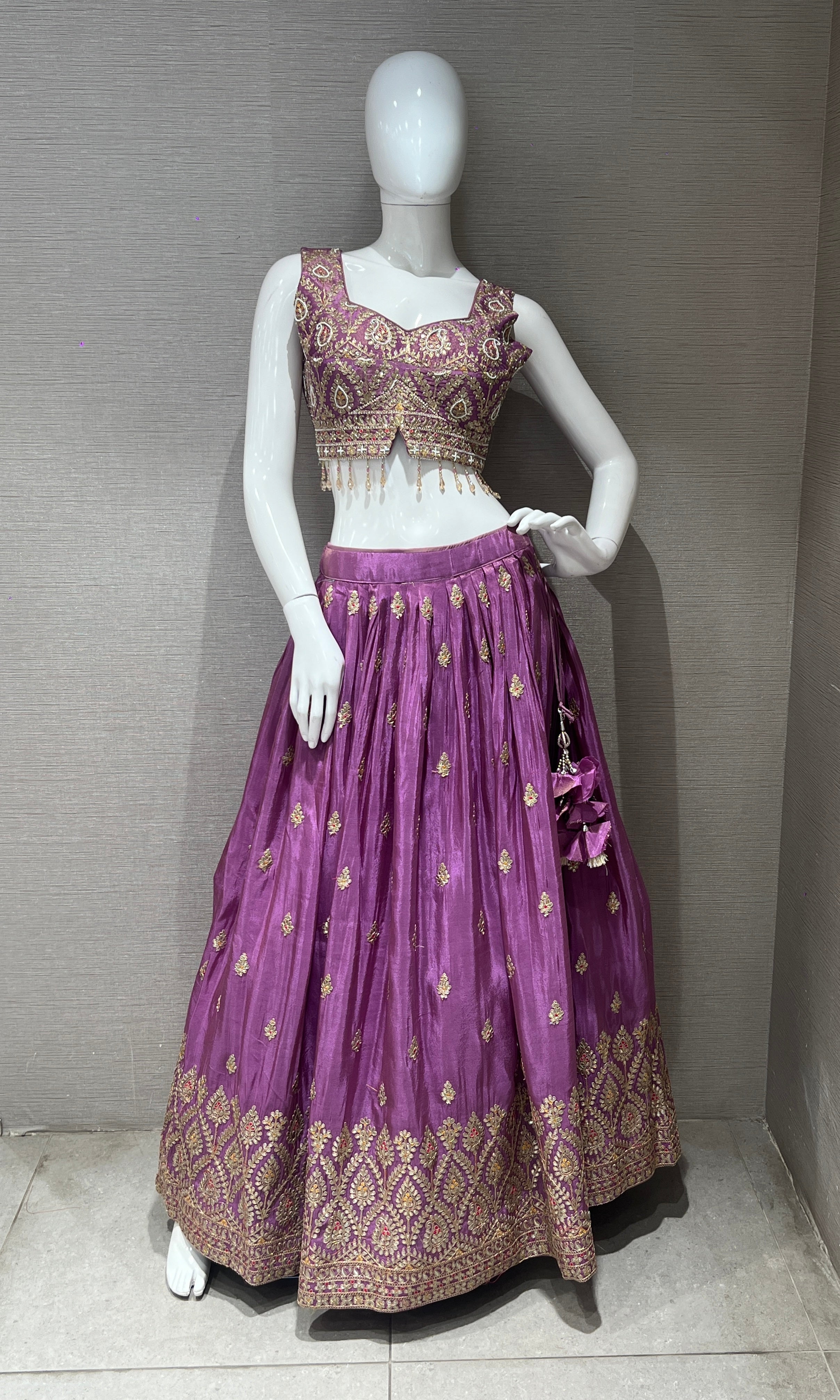 Purple croptop Lehenga