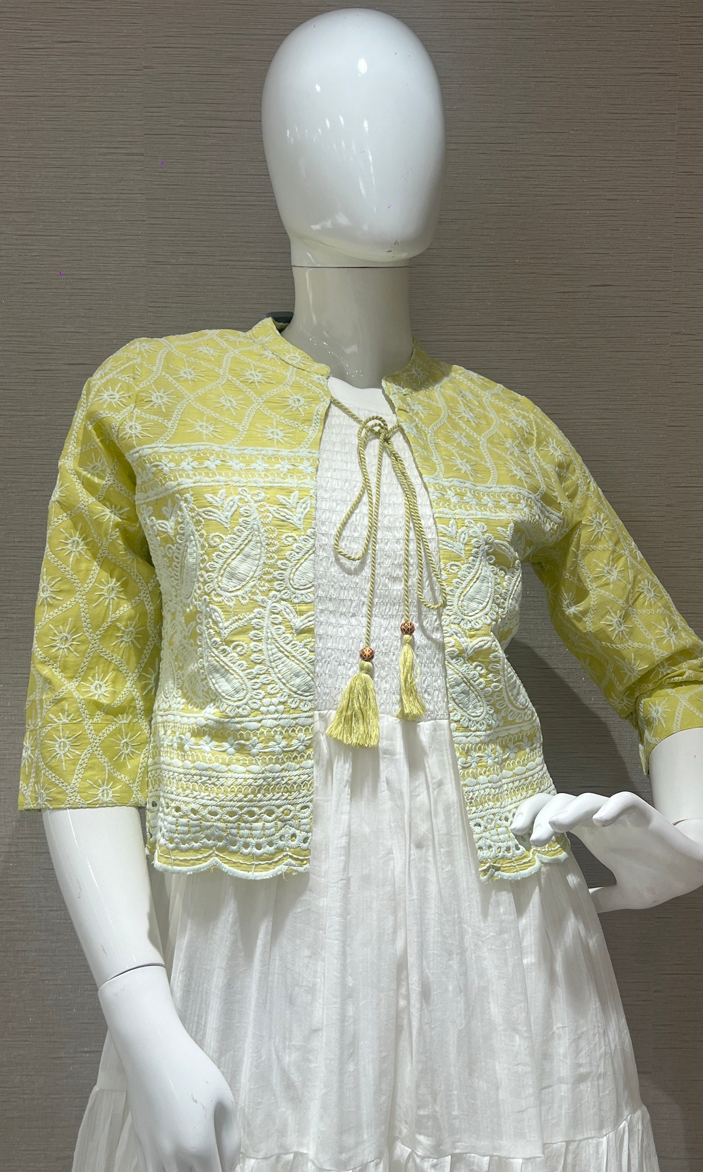 Green Anarkali gown with jacket