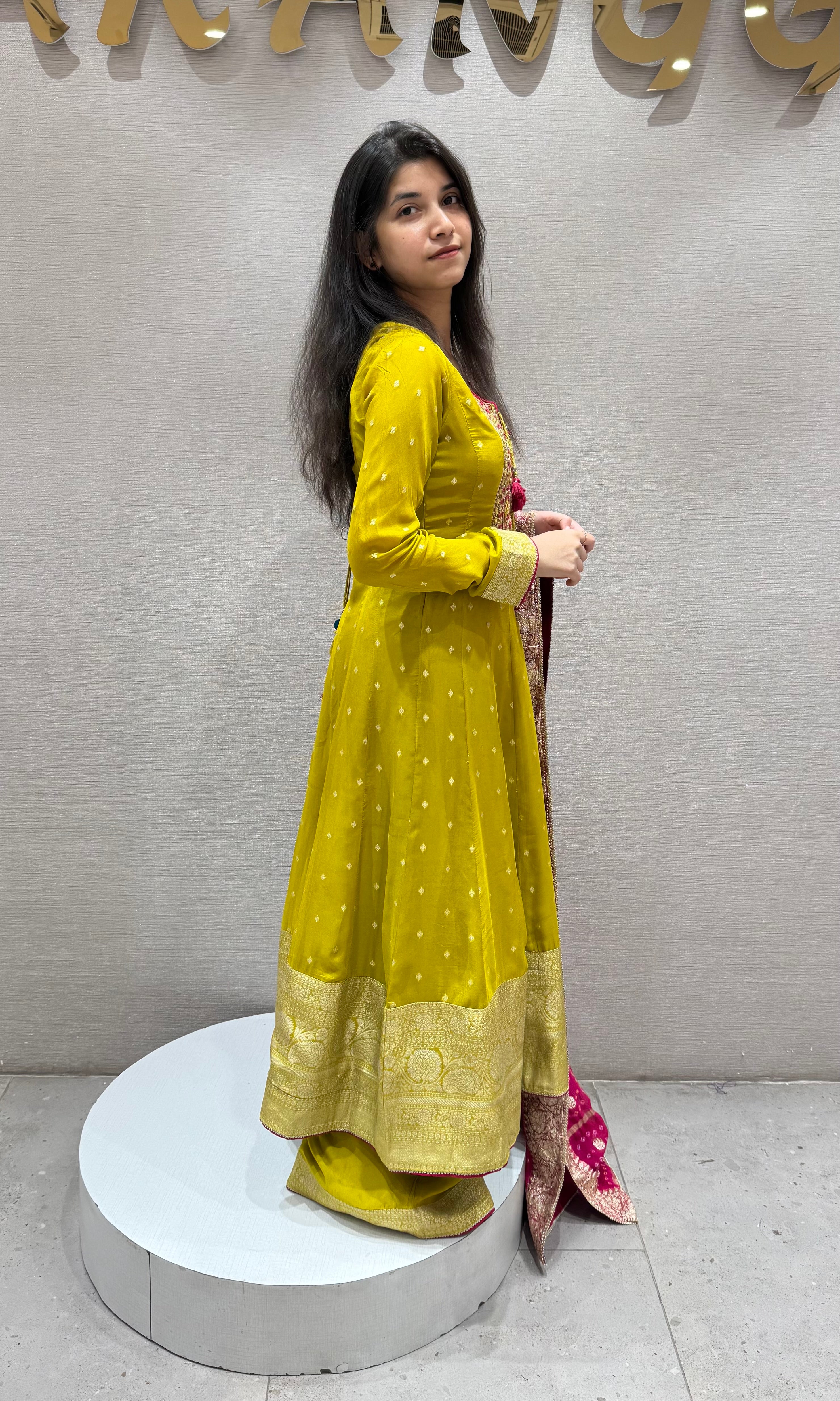 Mehandi green ANARKALI WITH PALAZZO PANTS