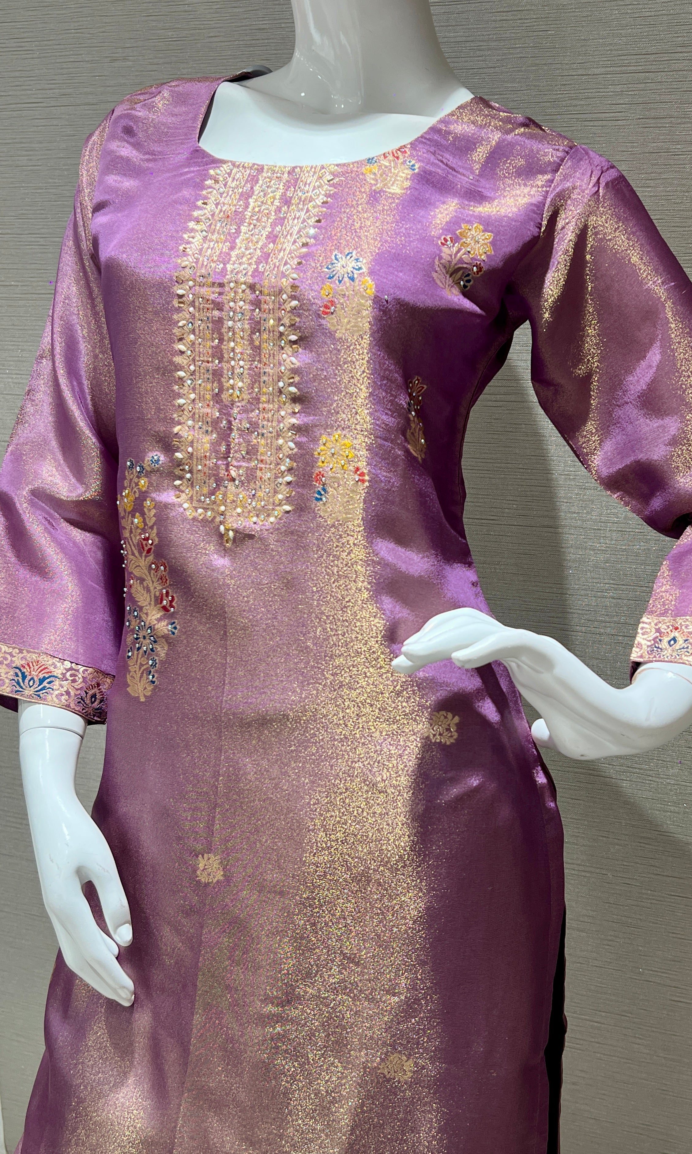 Gulzar Wine Suit Set